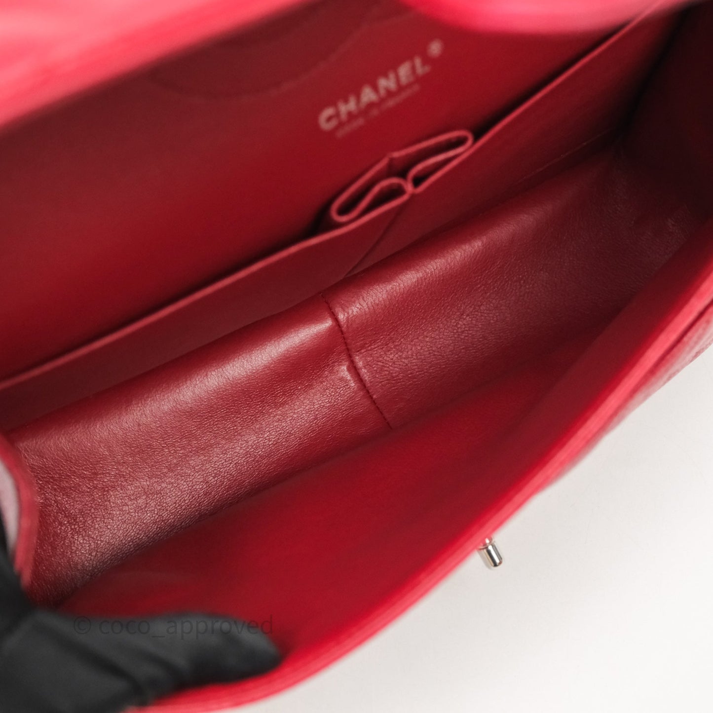 Chanel Jumbo Double Flap Red Caviar Silver Hardware⁣⁣