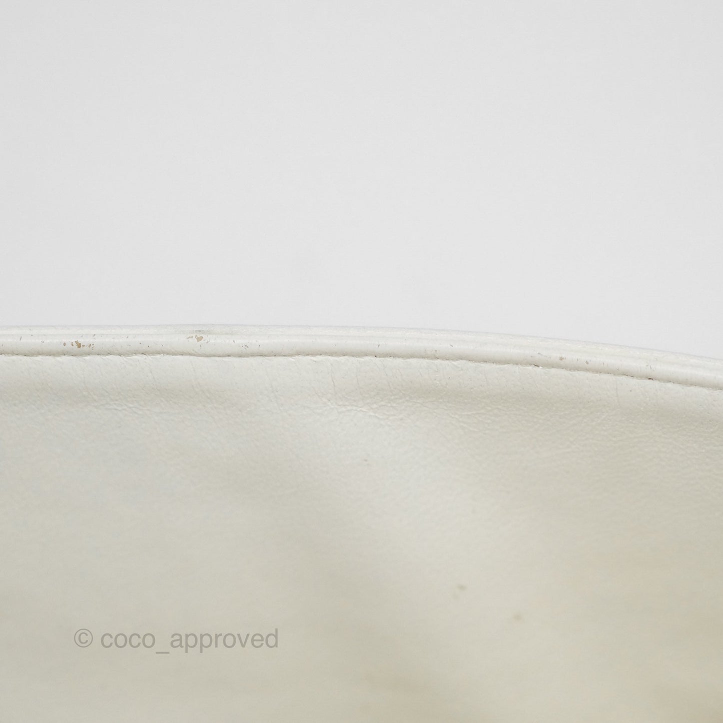 Chanel Classic M/L Medium Flap Quilted White Caviar Silver Hardware