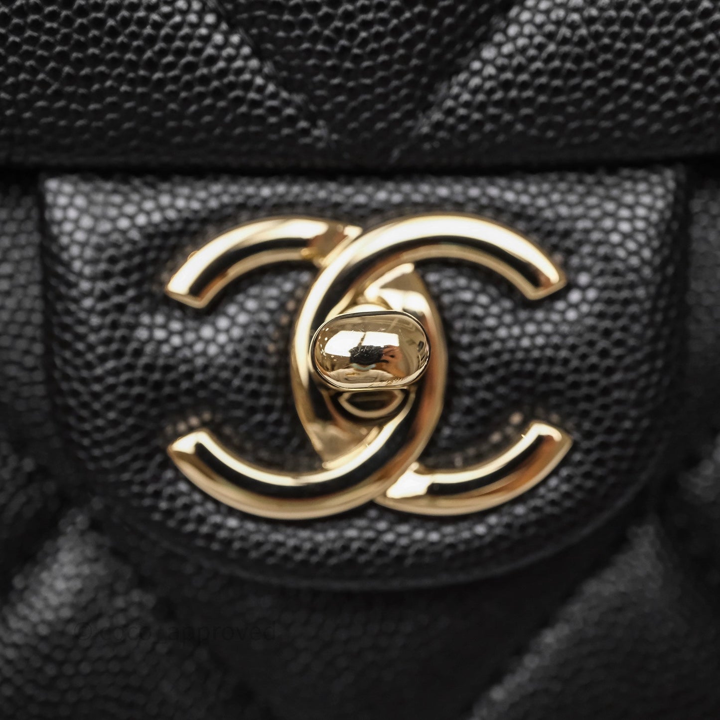 Chanel Quilted Small Top Handle Flap Bag Black Caviar Gold Hardware