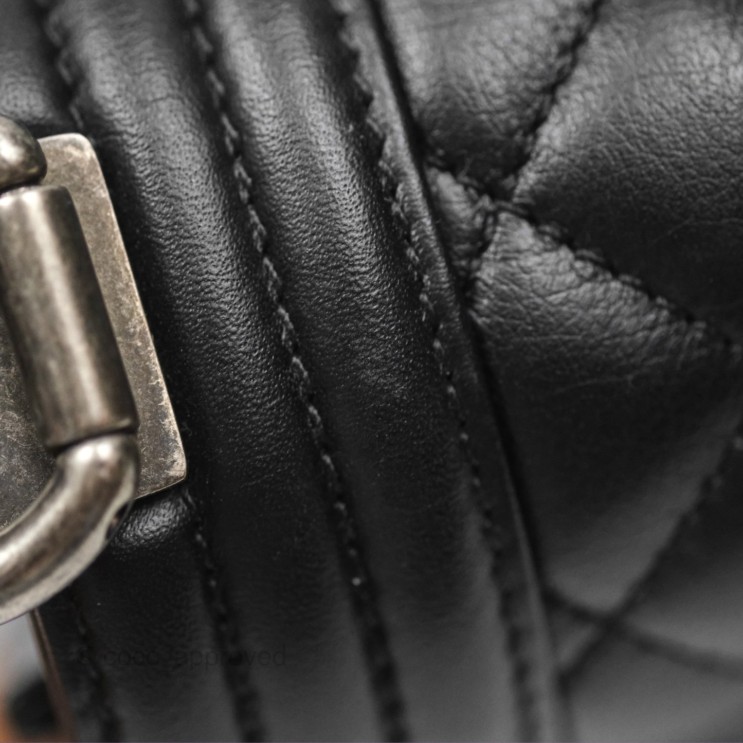 Chanel Small Boy Black Calfskin Ruthenium Hardware