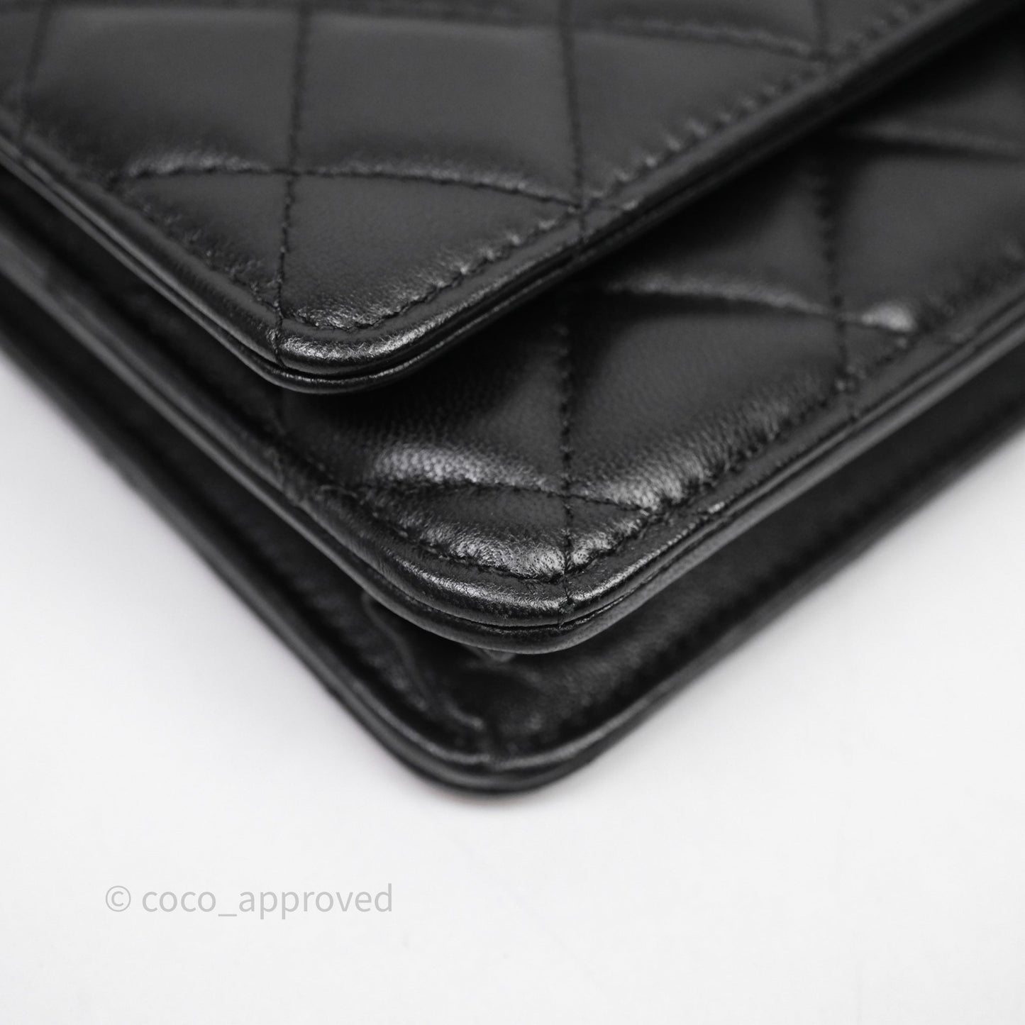 Chanel Quilted WOC Black Lambskin Gold Hardware