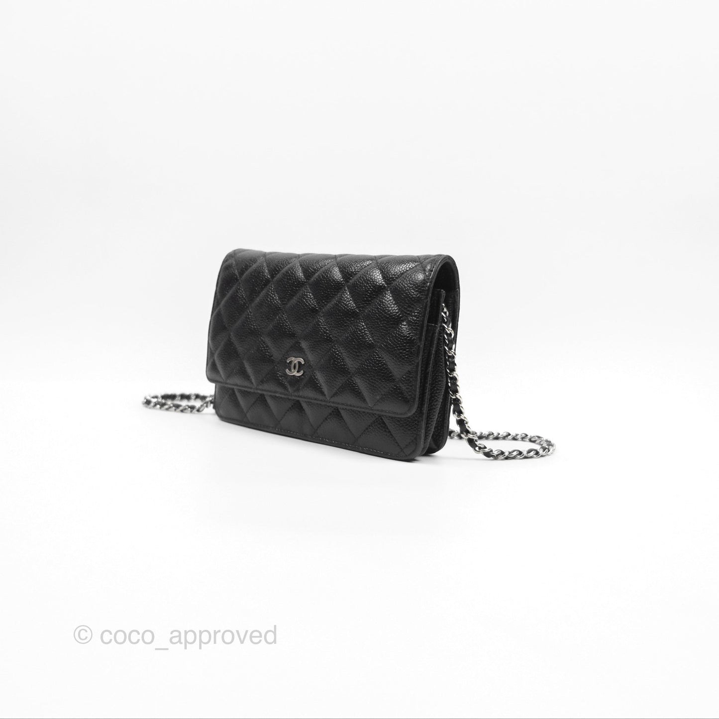 Chanel Quilted Classic WOC Black Caviar Silver Hardware