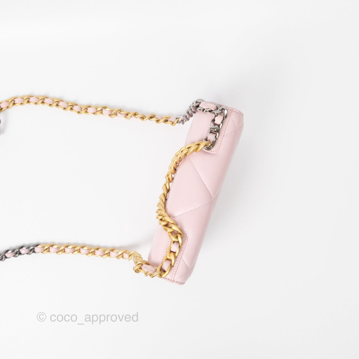Chanel 19 Wallet on Chain WOC Light Pink Lambskin Mixed Hardware