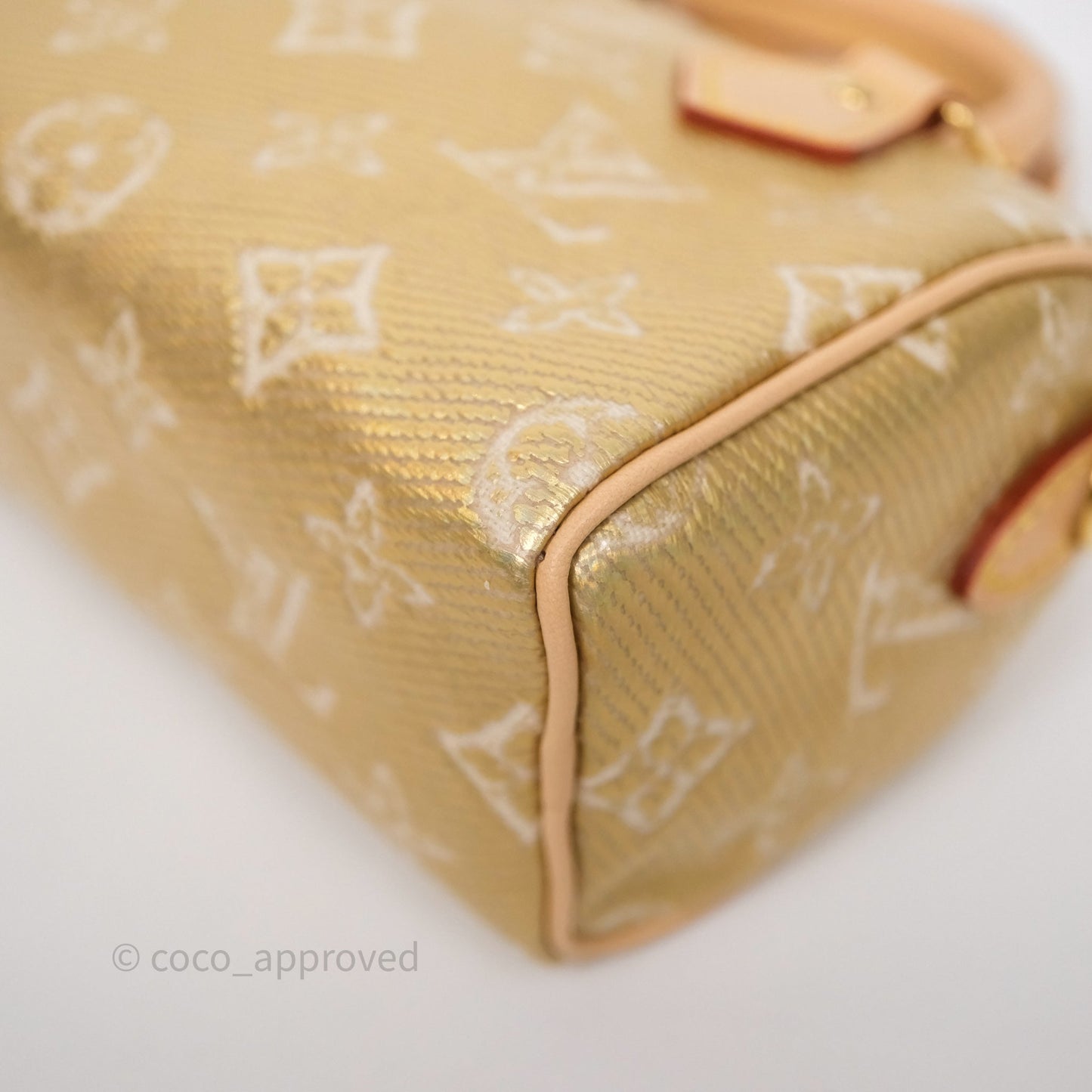 Louis Vuitton Nano Speedy Monogram Gold Jacquard Fabric