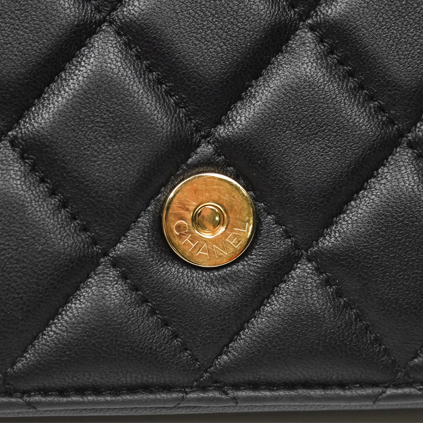 Chanel Top Handle Mini WOC Phone Holder Black/Pink Lambskin Gold Hardware 23P