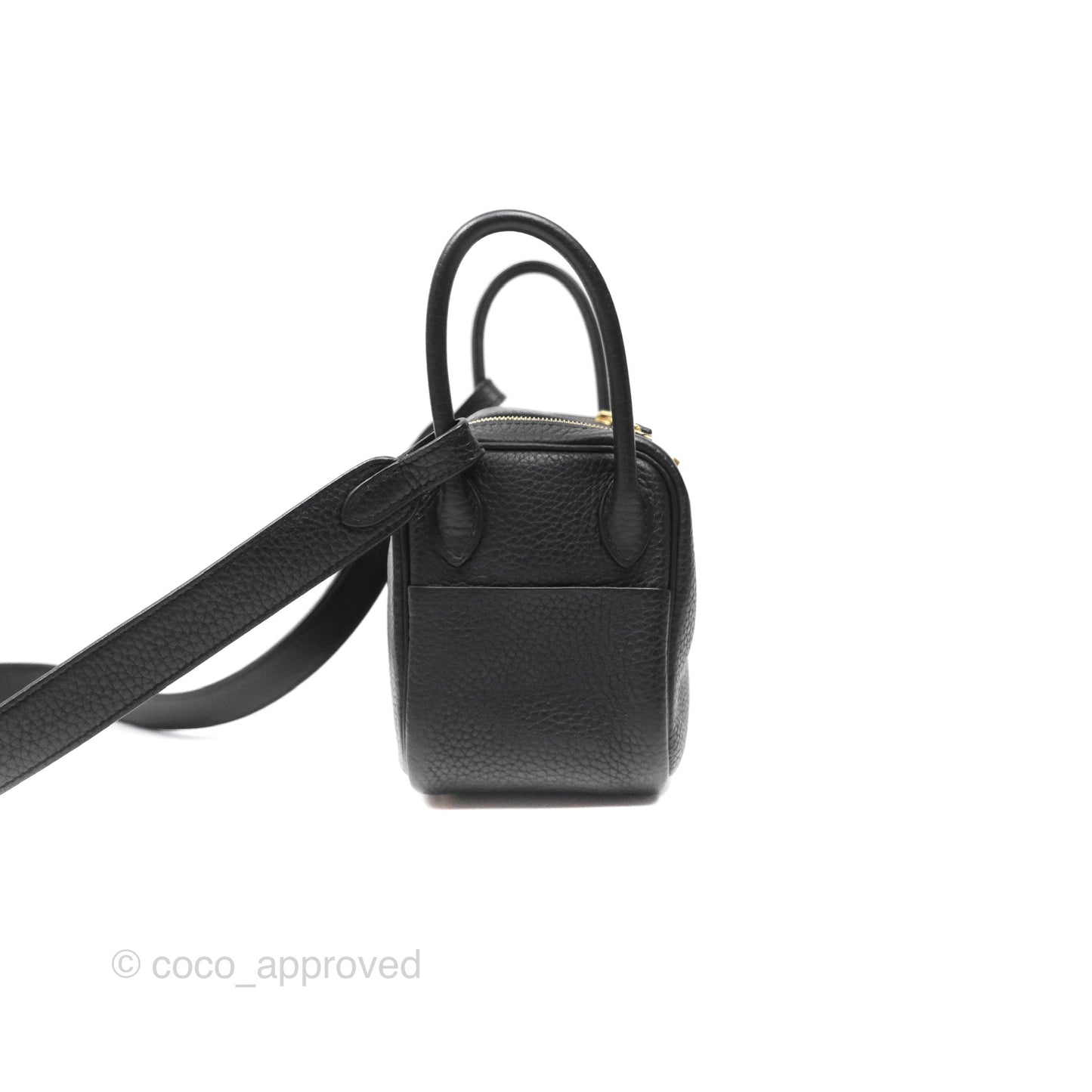 Hermès Mini Lindy 20 Noir 89 Clemence Gold Hardware