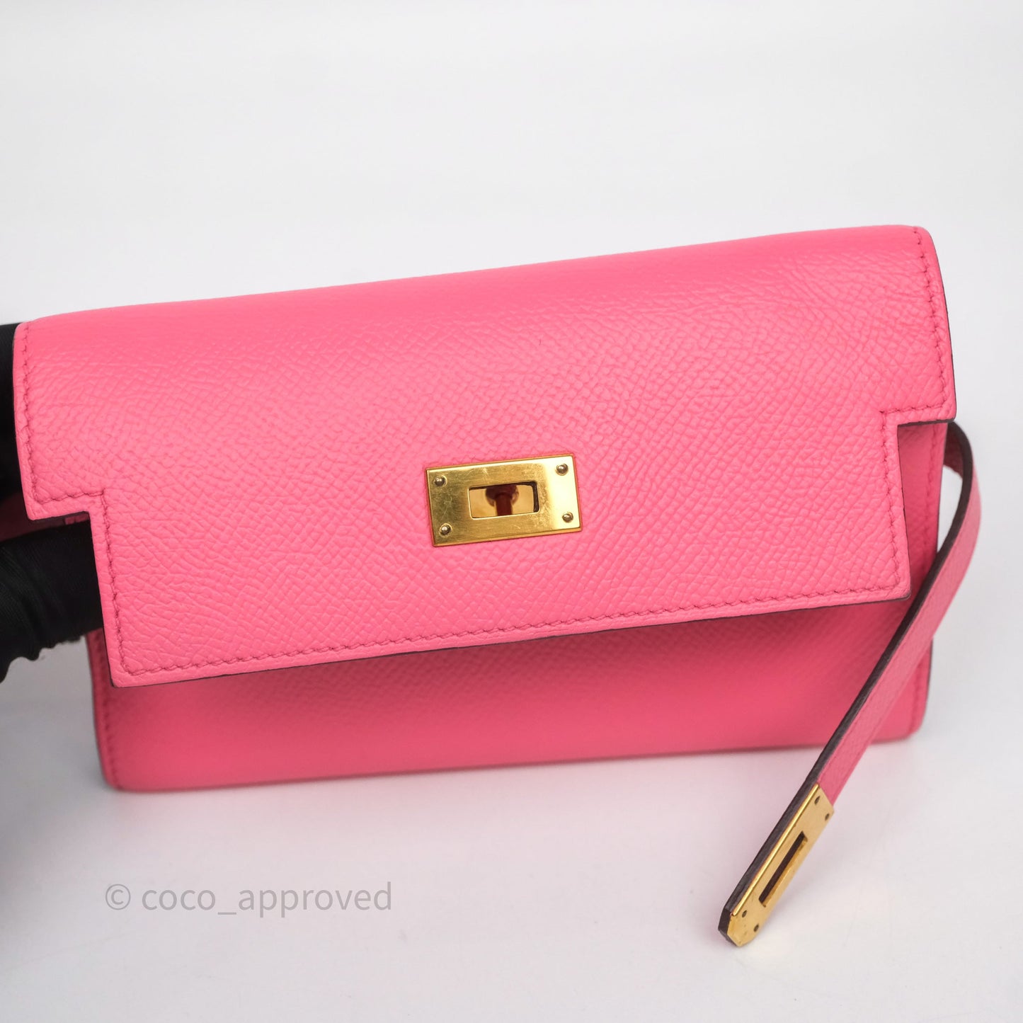 Hermès Kelly Depliant Medium Wallet Rose Epsom Gold Hardware