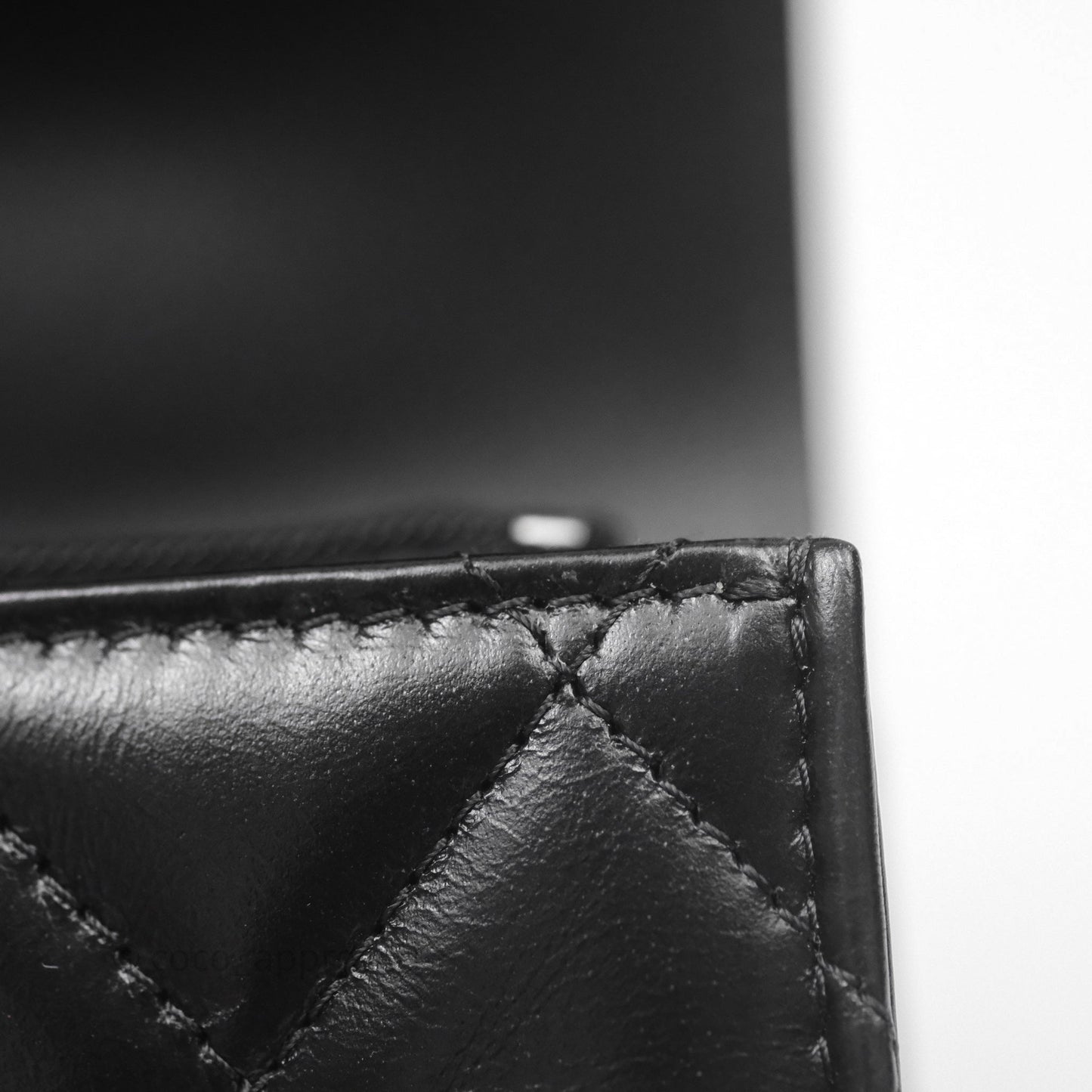 Chanel Mini Crystal Top Handle Wallet On Chain WOC Black Calfskin Gun Metal Hardware 23K