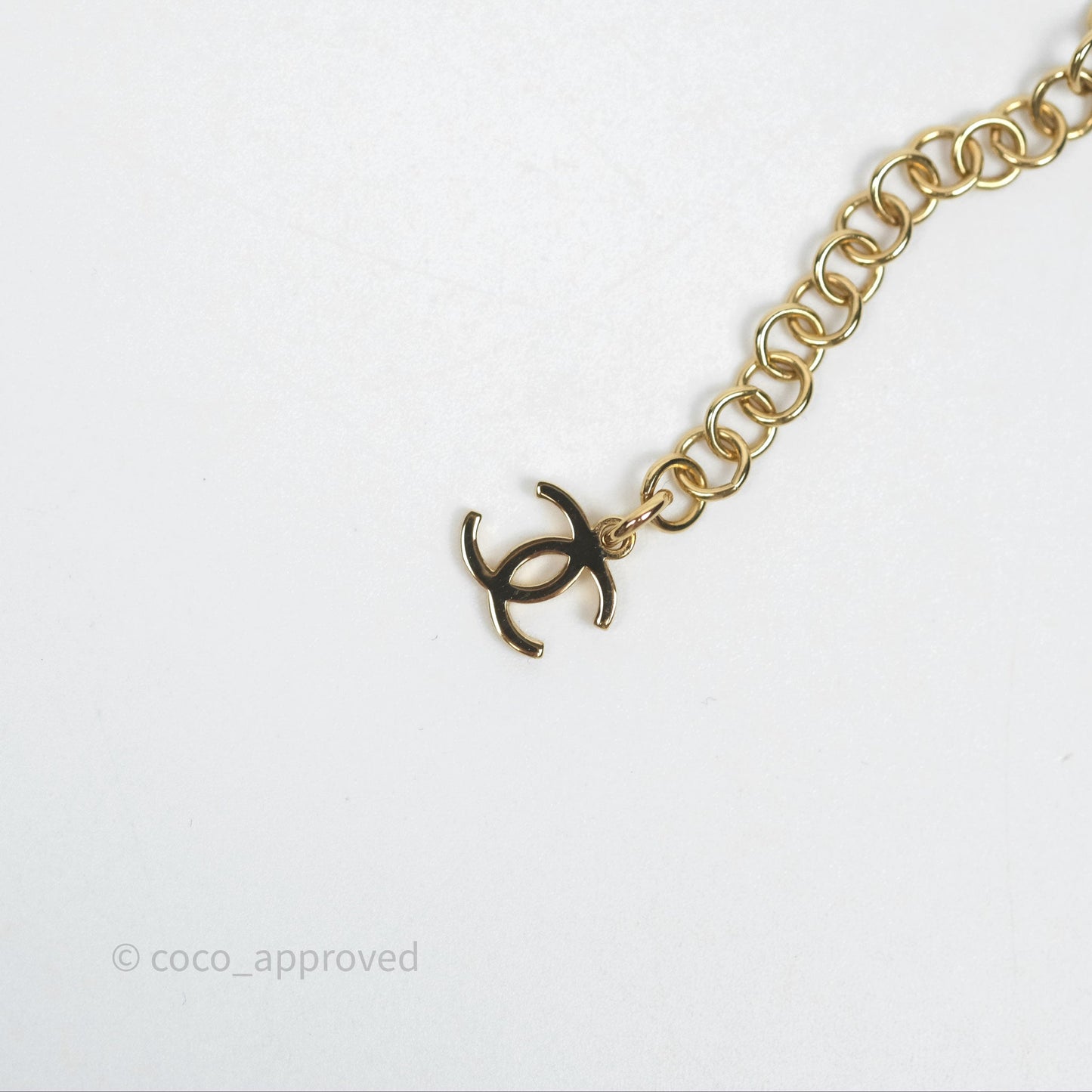 Chanel Square Black/ White CC Choker Gold Tone 24P