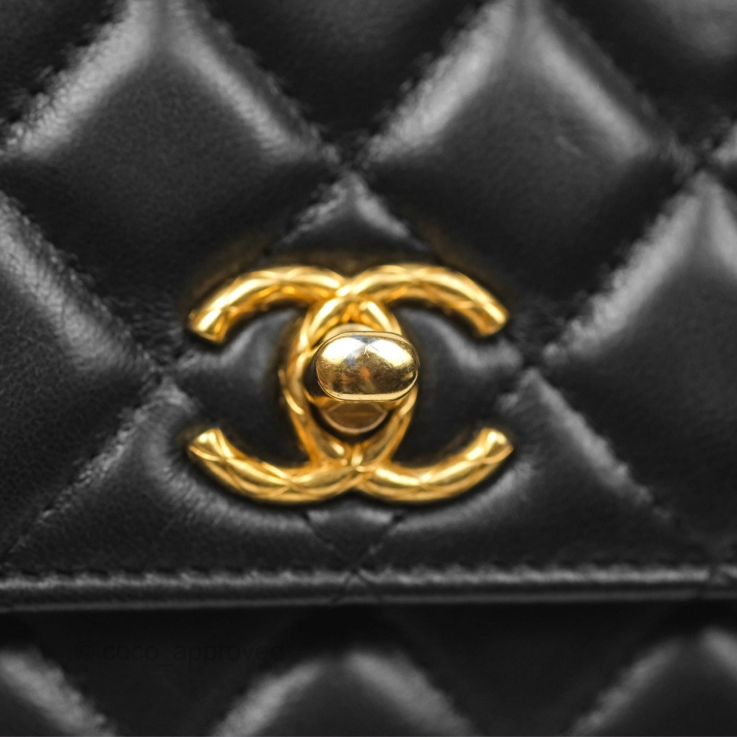 Chanel All Slide Wallet on Chain WOC Adjustable Chain Quilted Black Lambskin 22K