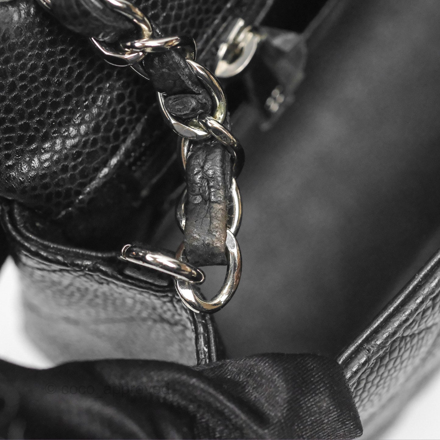 Chanel Classic Quilted Mini Rectangular Flap Black Caviar Silver Hardware