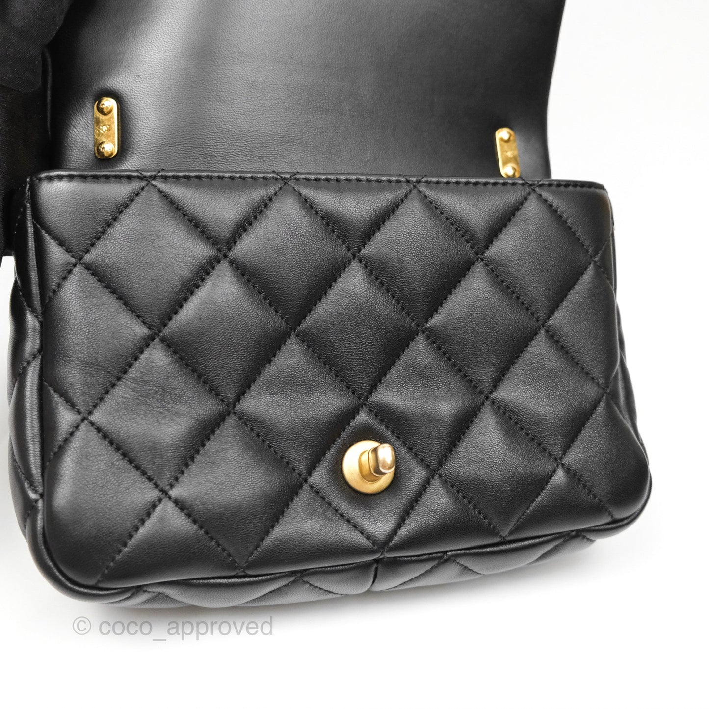 Chanel Small Funky Town Black Lambskin Aged Gold Hardware