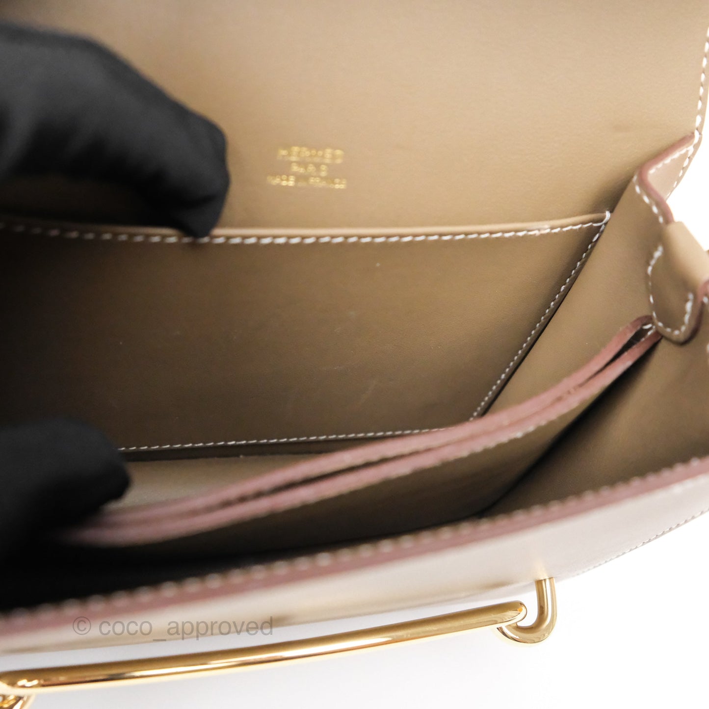 Hermès Roulis Mini 18 Etoupe 18 Swift Gold Hardware