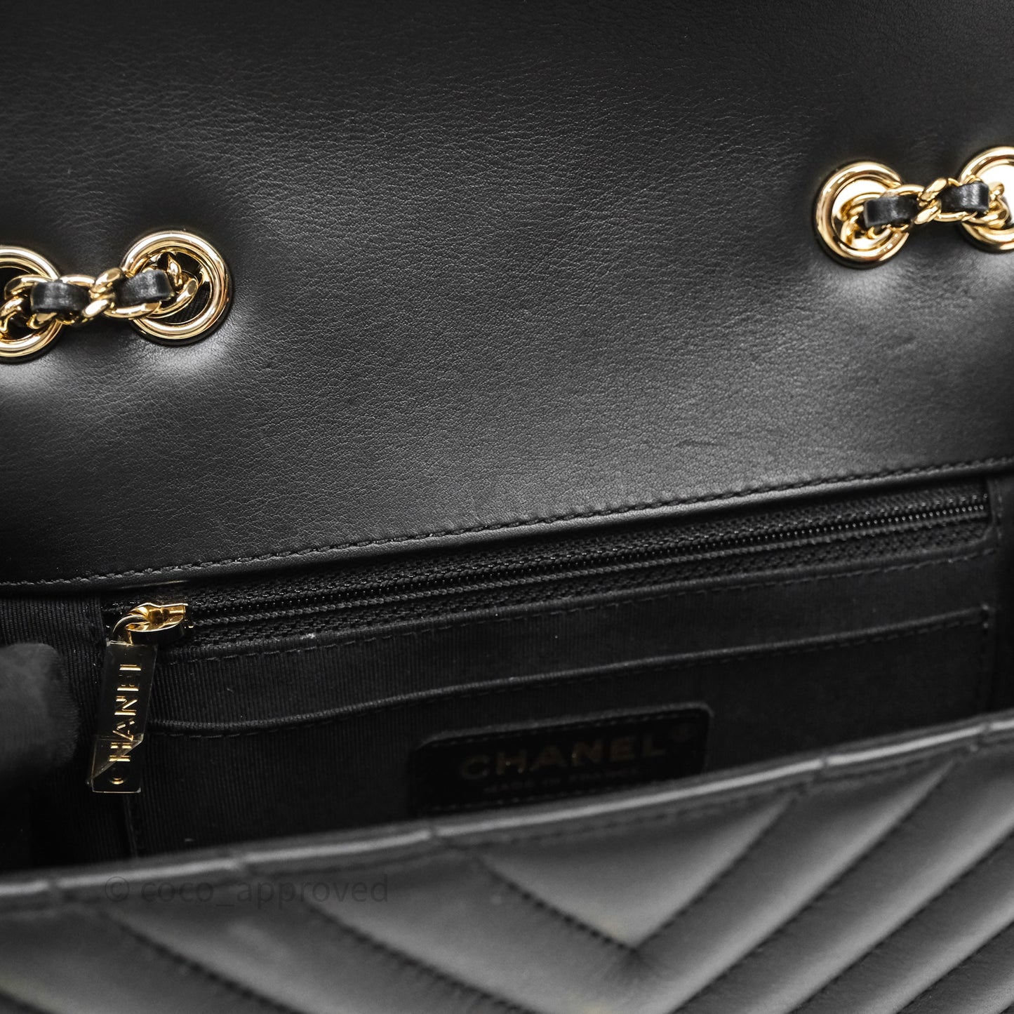 Chanel Black Lambskin Chevron Quilted Statement Flap Bag Light Gold Hardware