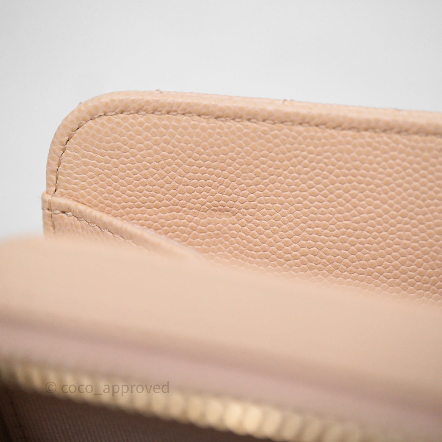 Chanel Small Like The Wallet Flap Quilted Light Beige Pink Caviar Gold Hardware 22C