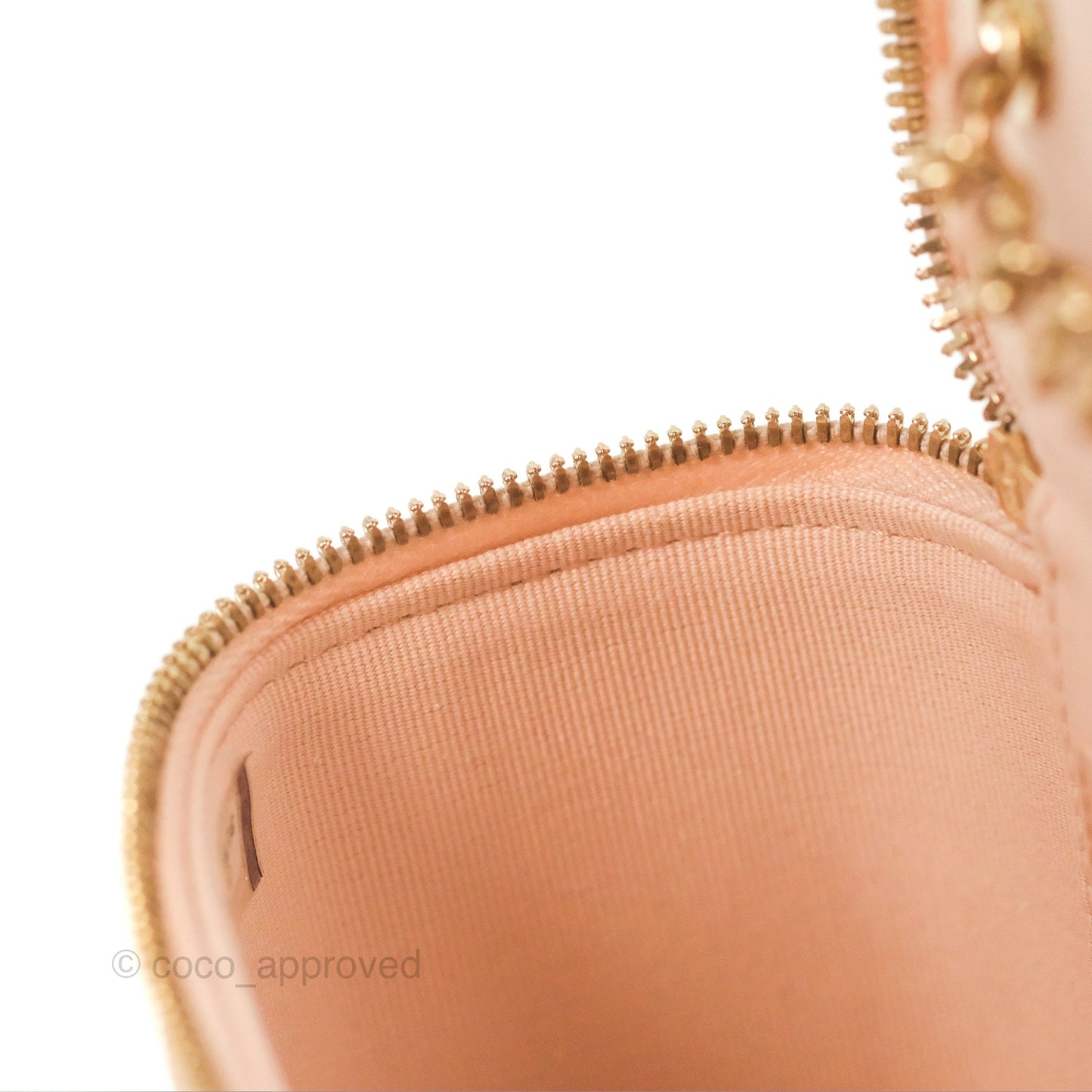 Chanel Mini Vanity With Chain Beige Pink Caviar Gold Hardware