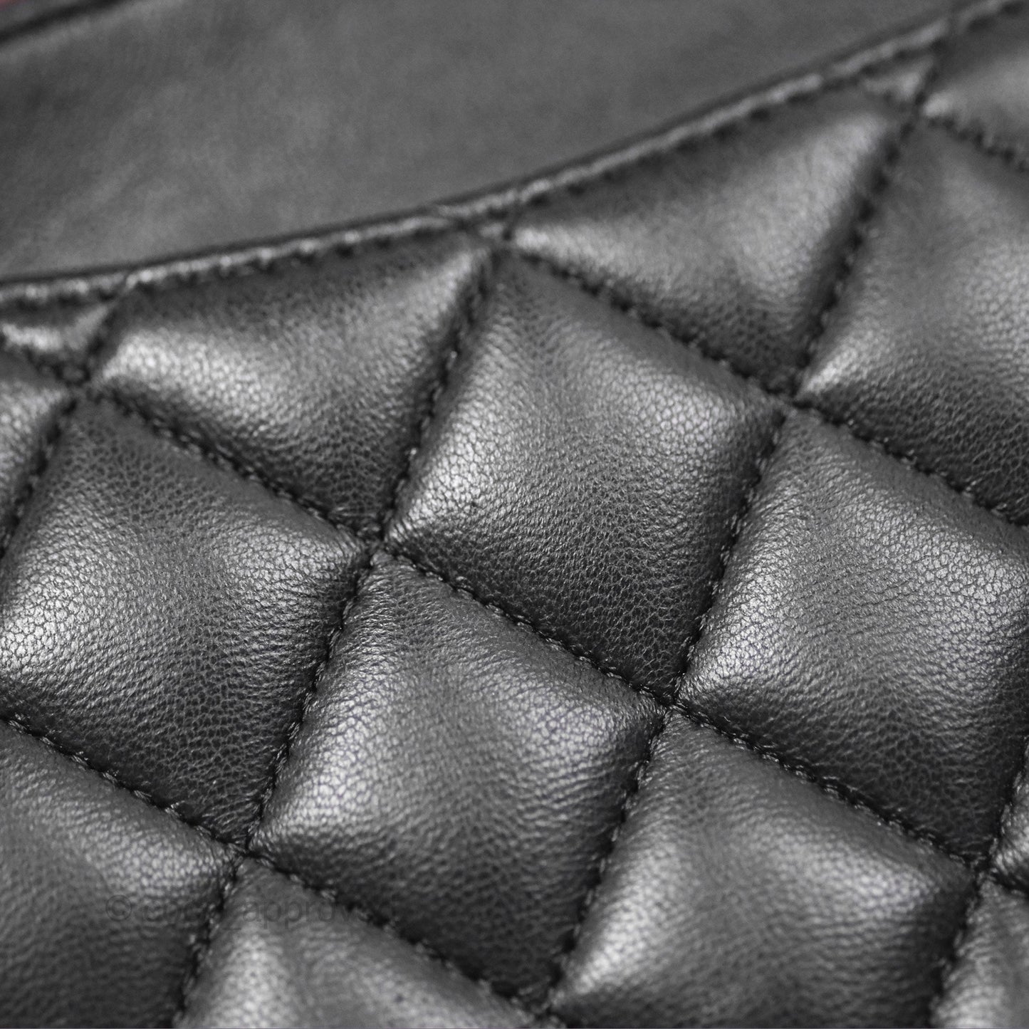 Chanel Classic M/L Medium Flap Quilted Black Lambskin Gold Hardware