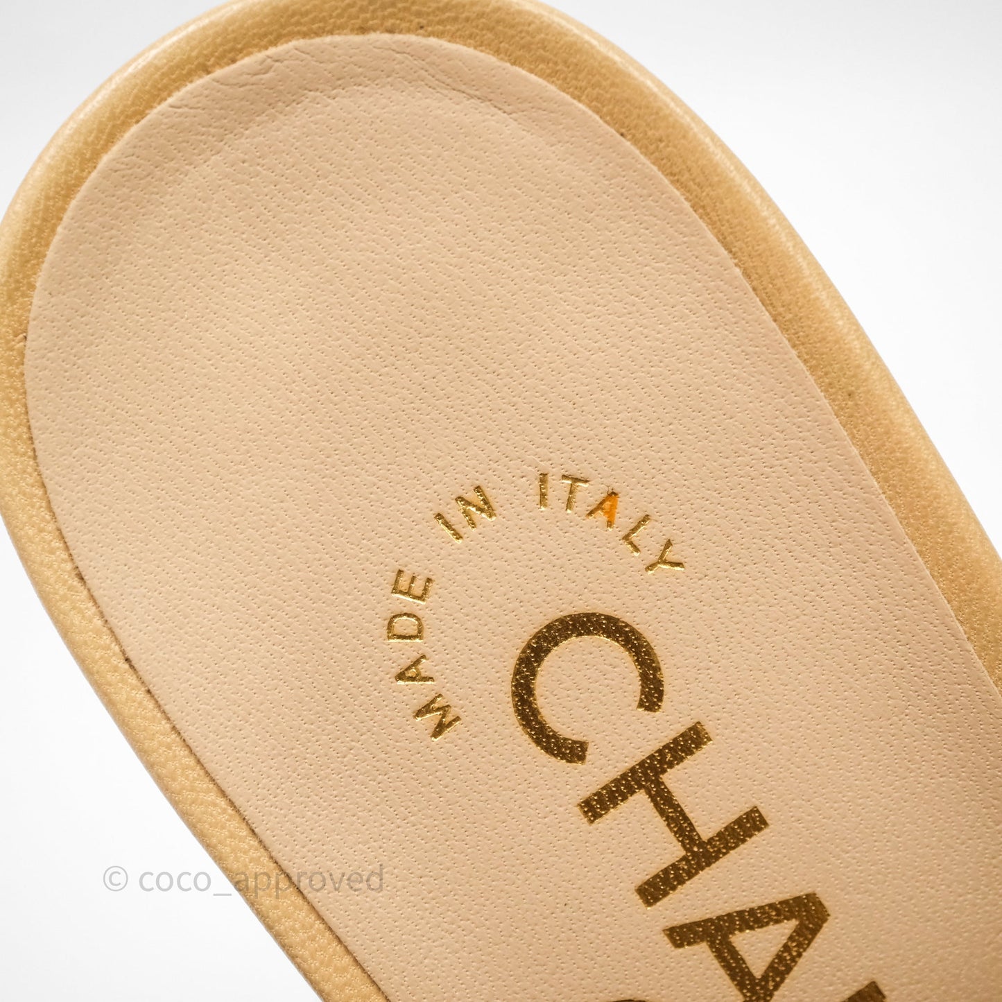 Chanel Classic Slingback Beige Black Leather Size 36