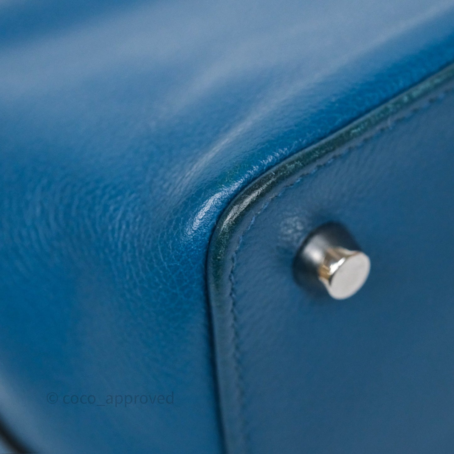 Hermès ToolBox 20 Bleu Cobalt 7C Evercolor Palladium Hardware