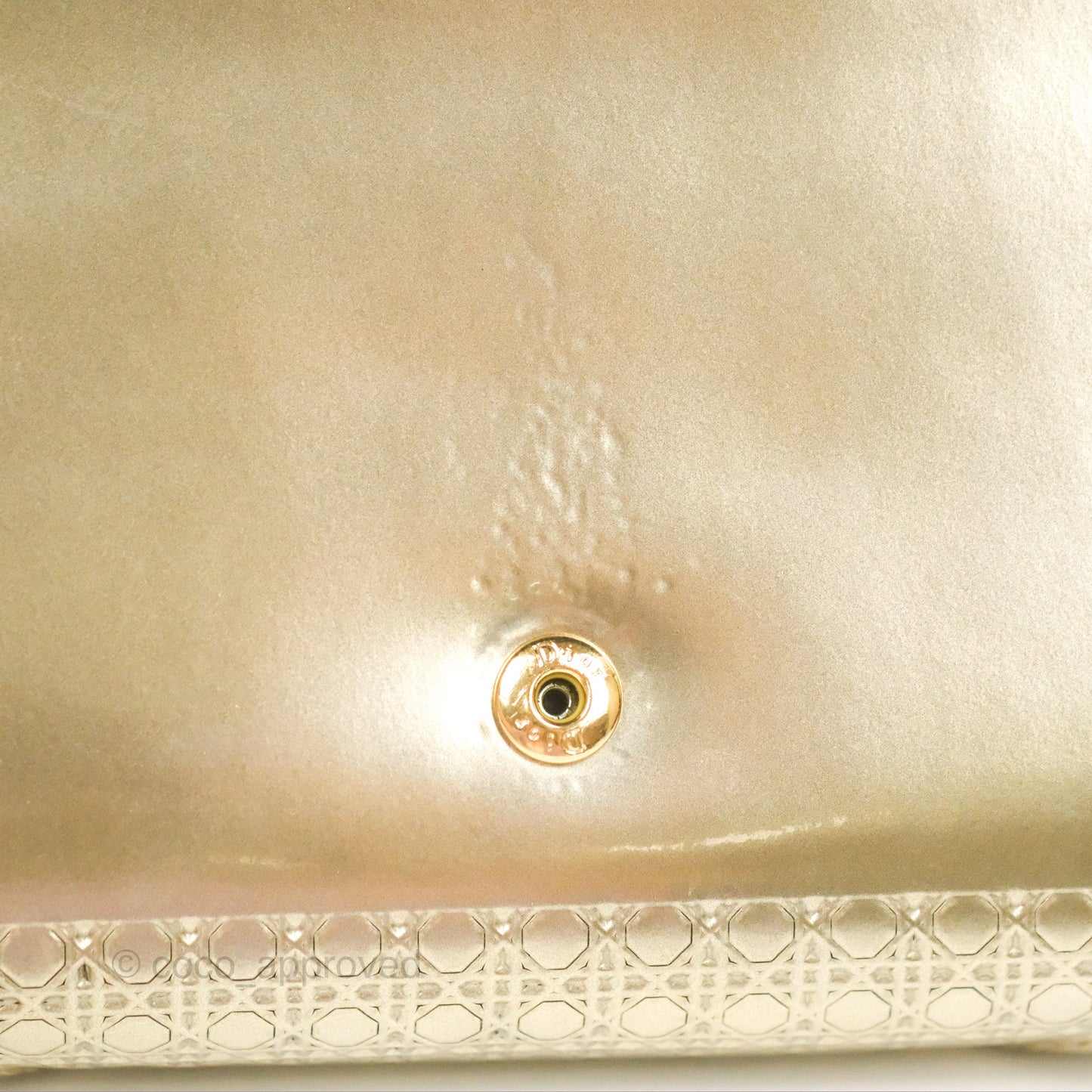 Christian Dior Diorama Clutch with Chain Metallic Gold Gold Hardware