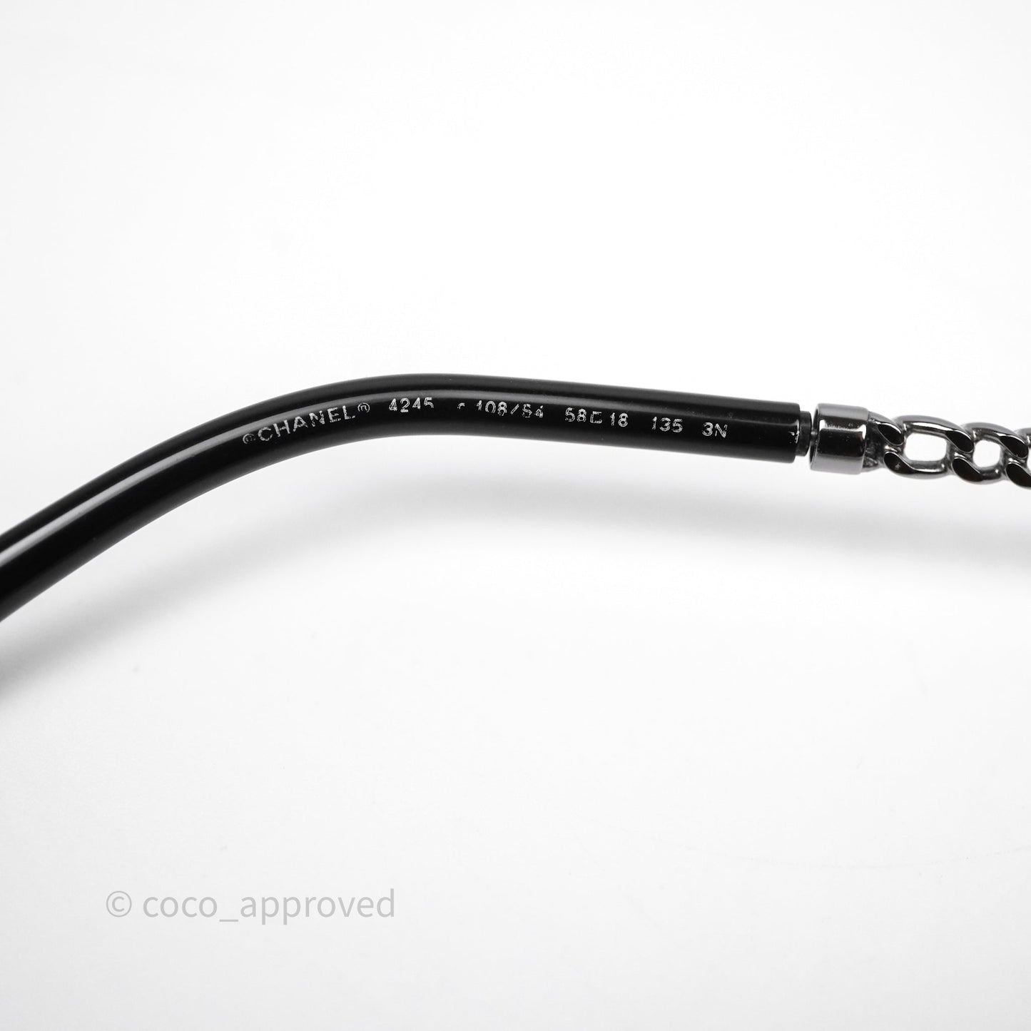 Chanel Round Sunglasses With Chain Black