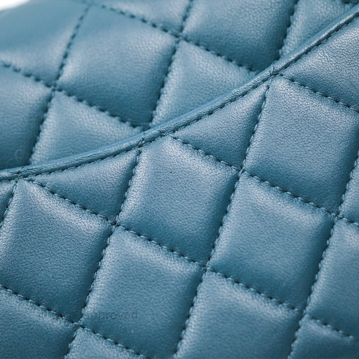 Chanel Quilted Mini Rectangular Flap Teal Green Lambskin Silver Hardware