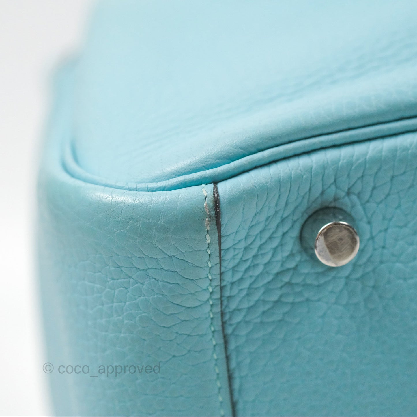 Hermès Lindy 30 Bleu Atoll Clemence Palladium Hardware
