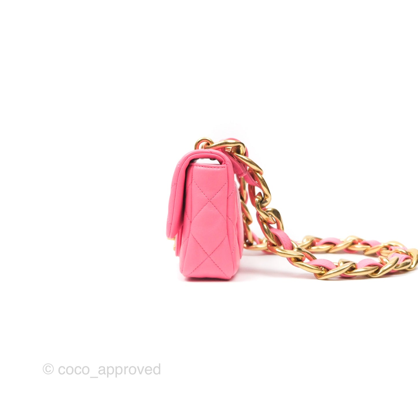 Chanel Quilted Mini CC Funky Town Flap Pink Lambskin Aged Gold Hardware