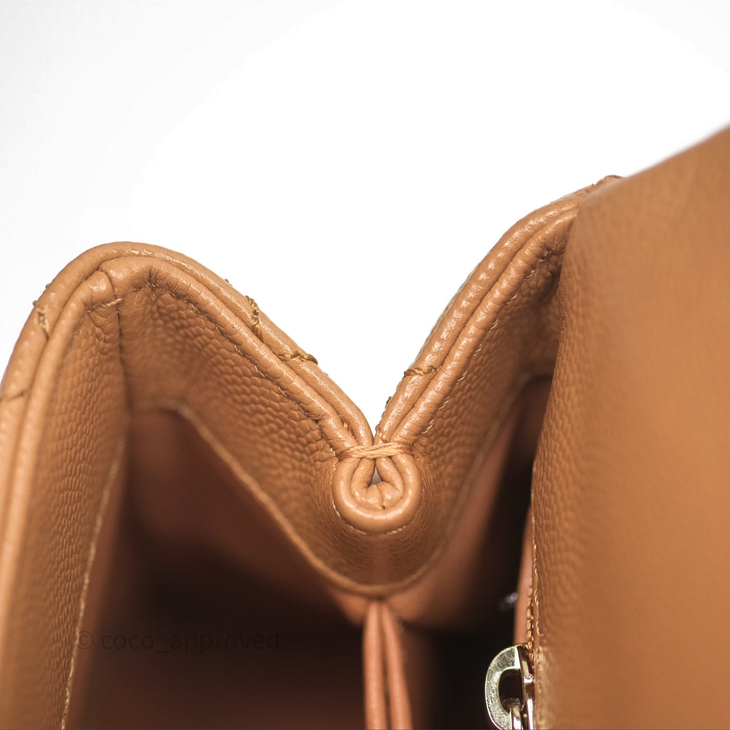 Chanel Small Coco Handle Dark Beige Caramel Caviar Gold Hardware