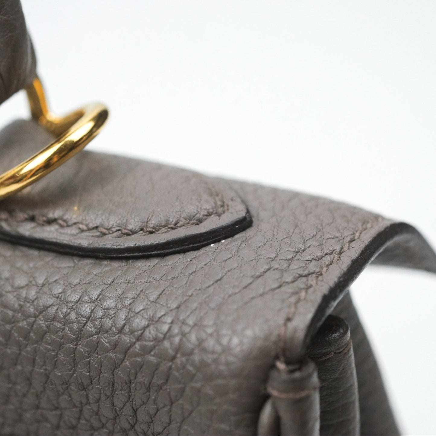 Hermès Retourne Kelly 25 Gris Etain 8F Togo Gold Hardware