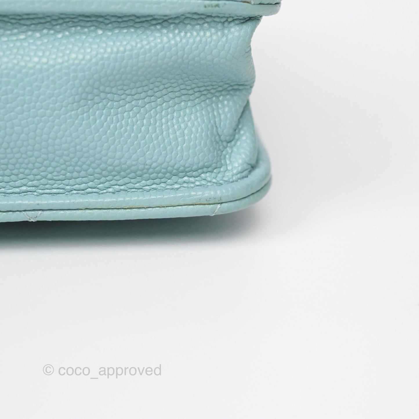 Chanel Quilted Classic Wallet On Chain WOC Tiffany Blue Caviar Gold Hardware