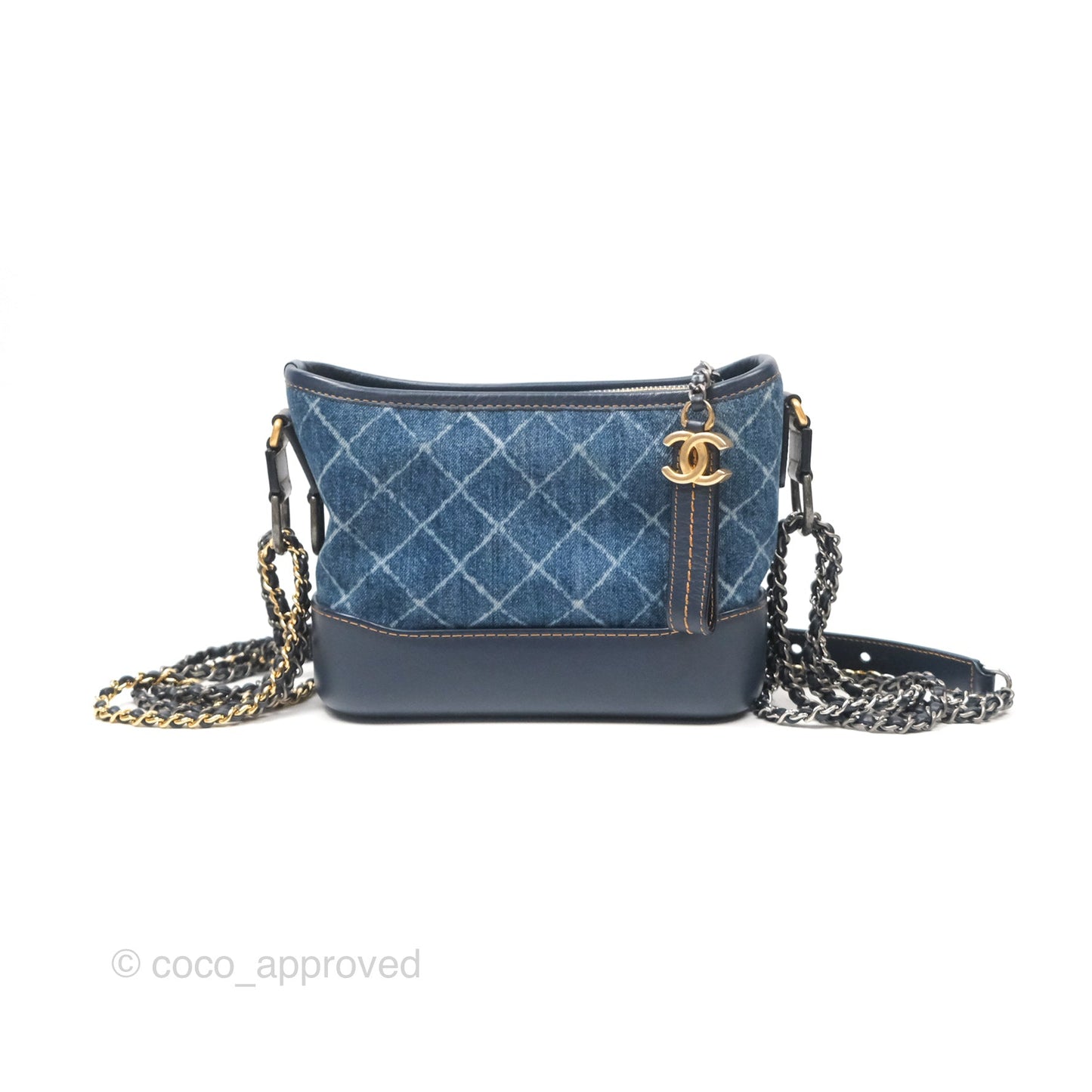 Chanel Small Gabrielle Hobo Quilted Navy Aged Denim