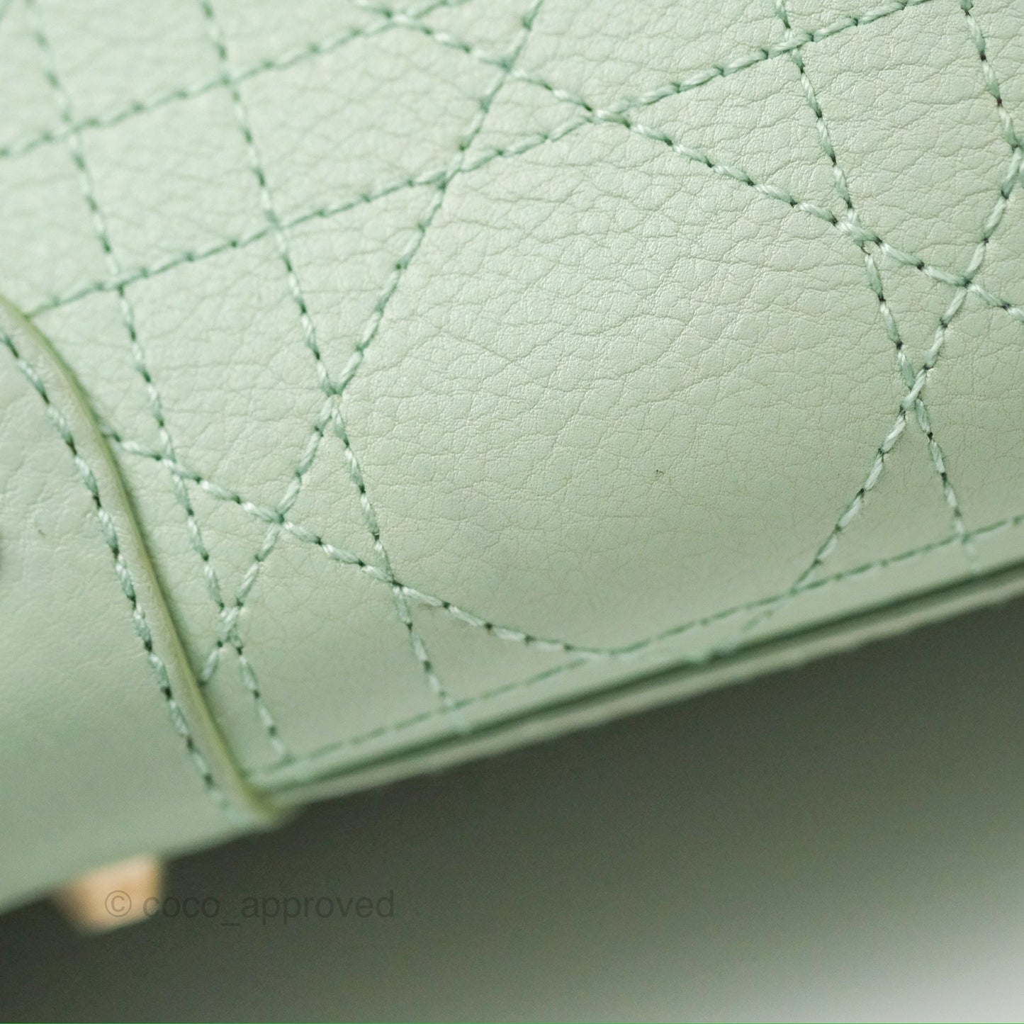 Dior East West Lady Dior Mint Green Calfskin Silver Hardware