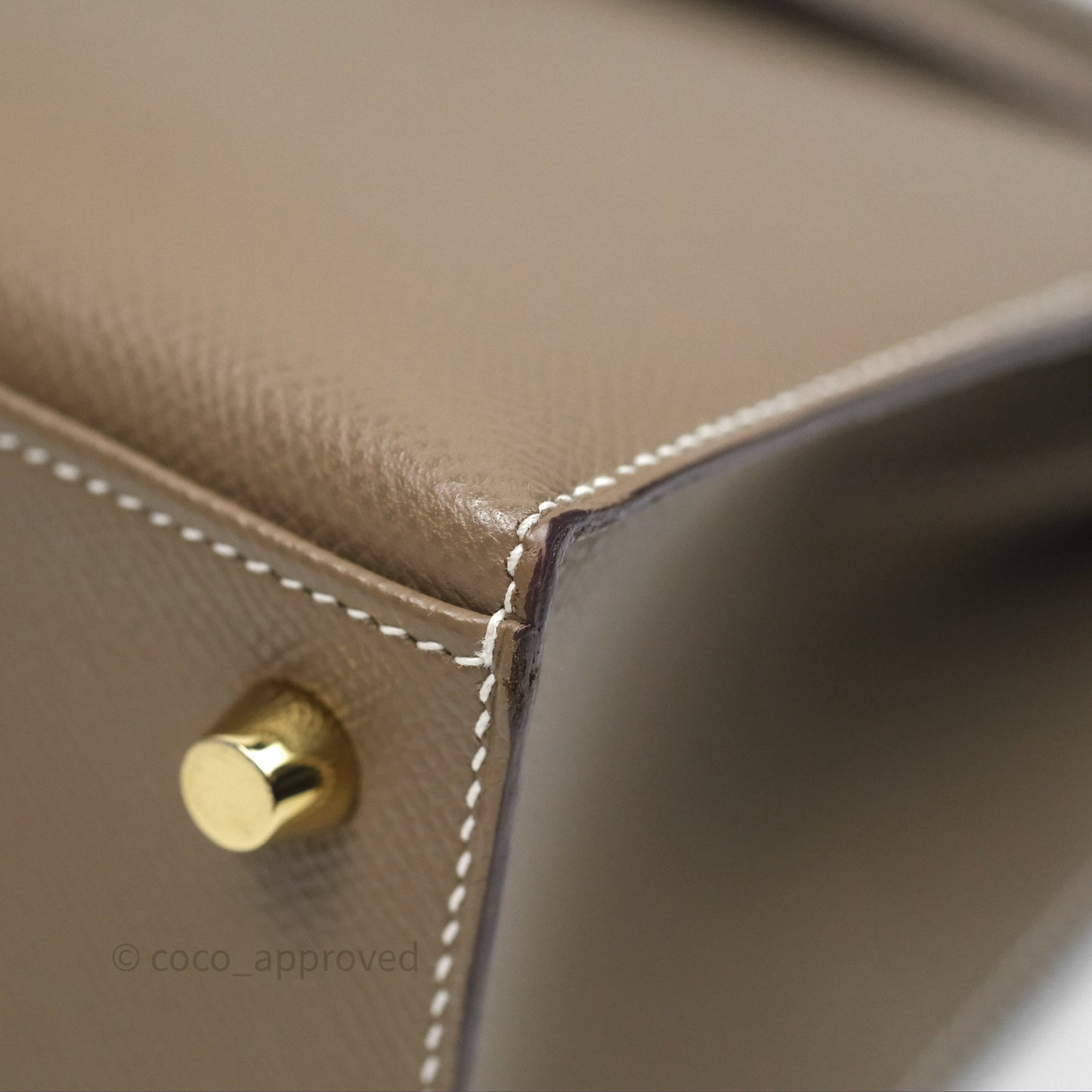 Hermès Kelly 25 Sellier Etoupe Epsom Gold Hardware