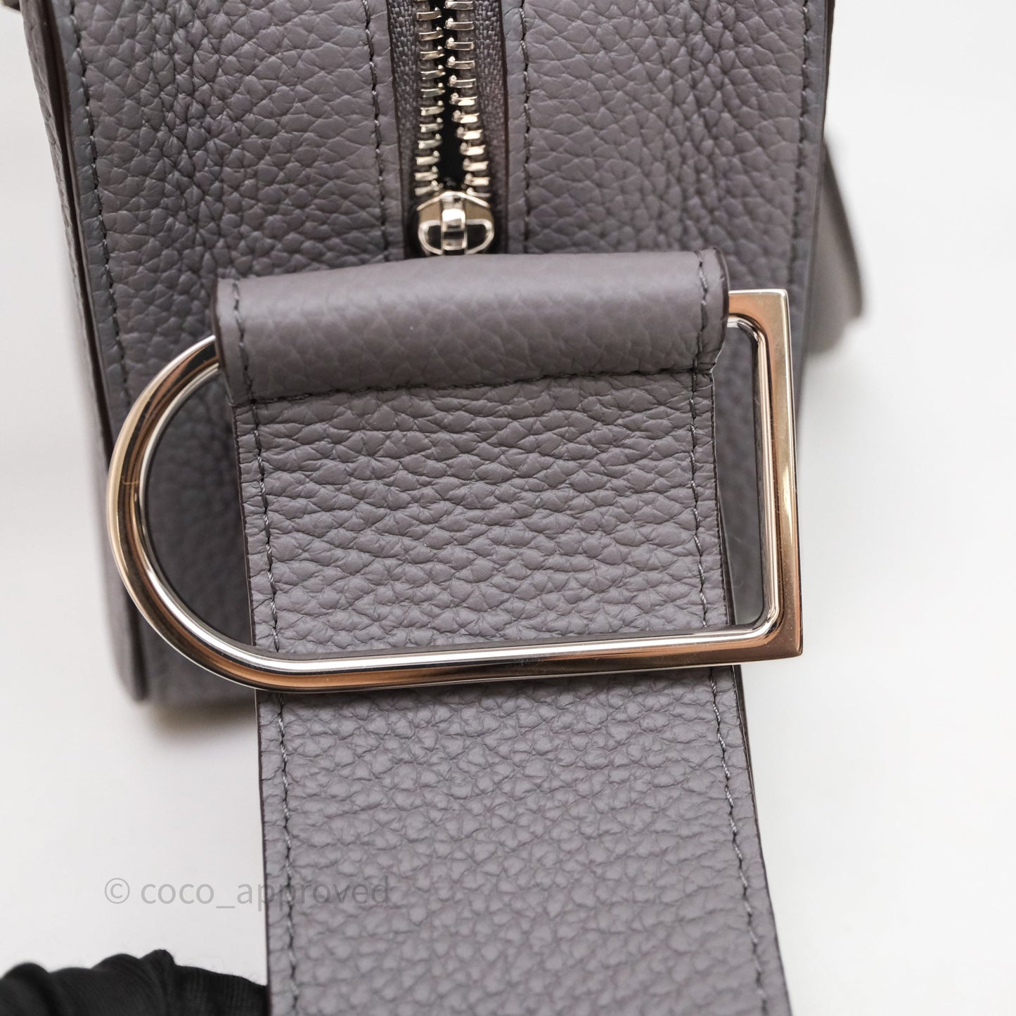 Delvaux Cool Box Mini Taurillon Soft Grained Grey Calfskin Silver Hardware