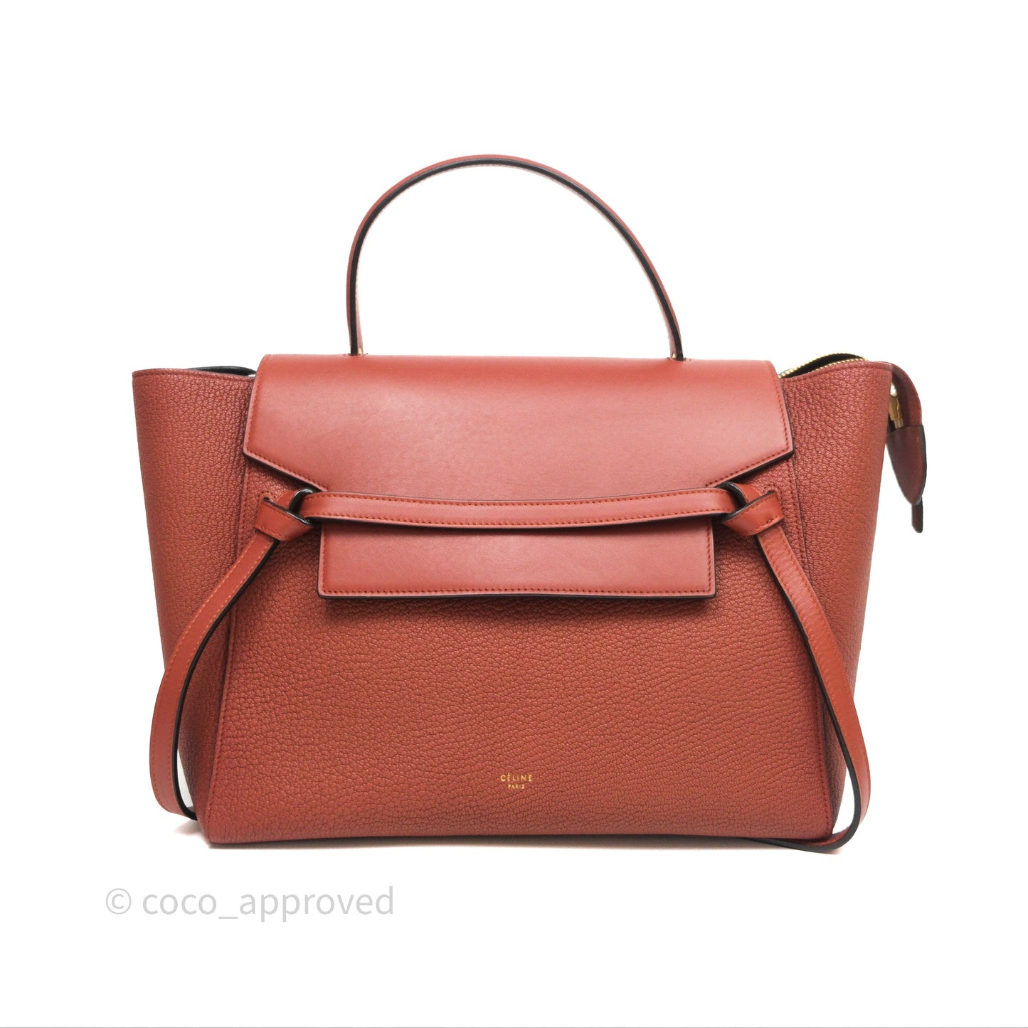 Celine Mini Belt Bag Brick Red Grained Goatskin Gold Hardware
