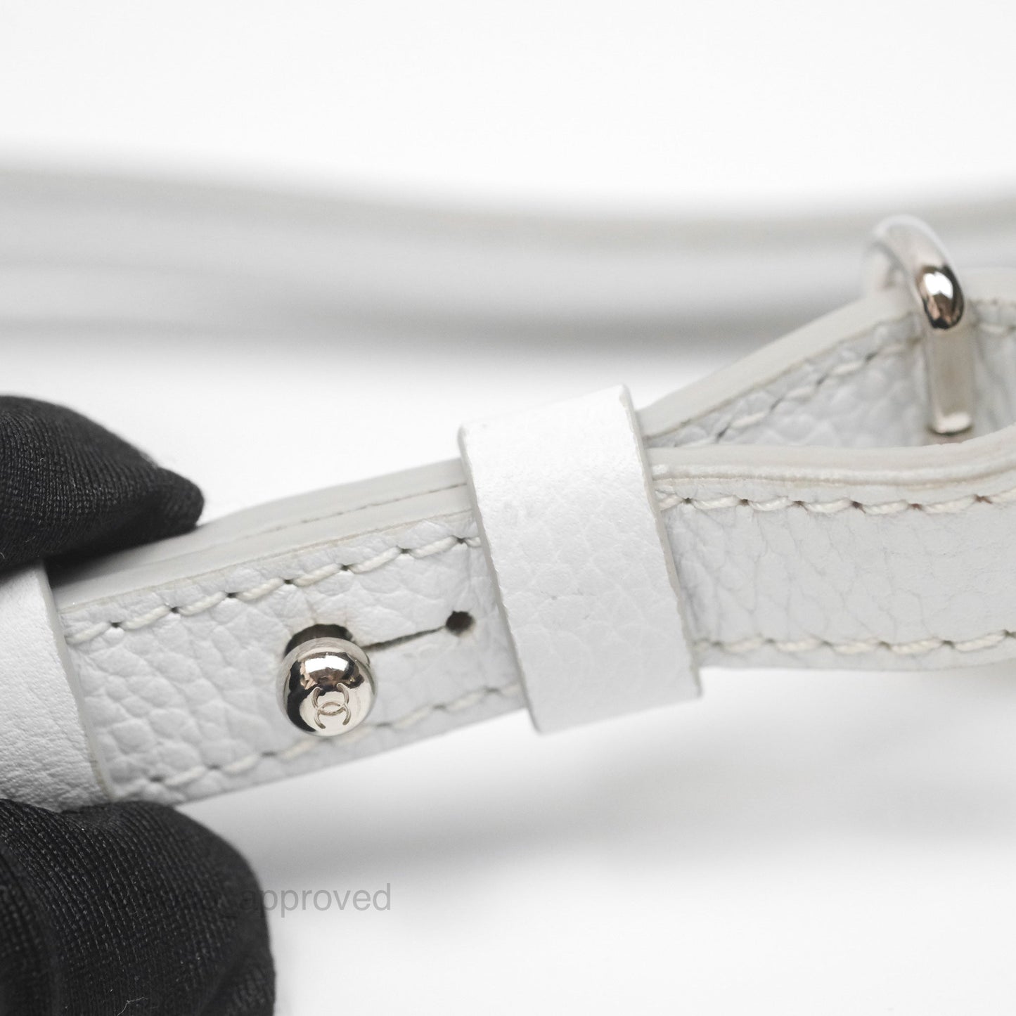 Chanel Mini Neo Executive Shopper Tote White Grained Calfskin Silver Hardware