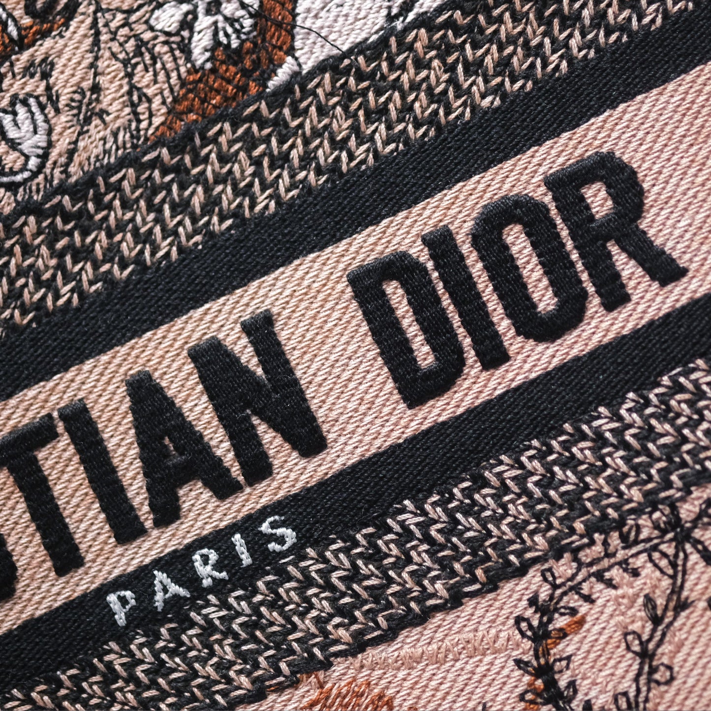 Christian Dior New Small Jardin Magique Book Tote Embroidered Power Pink Canvas