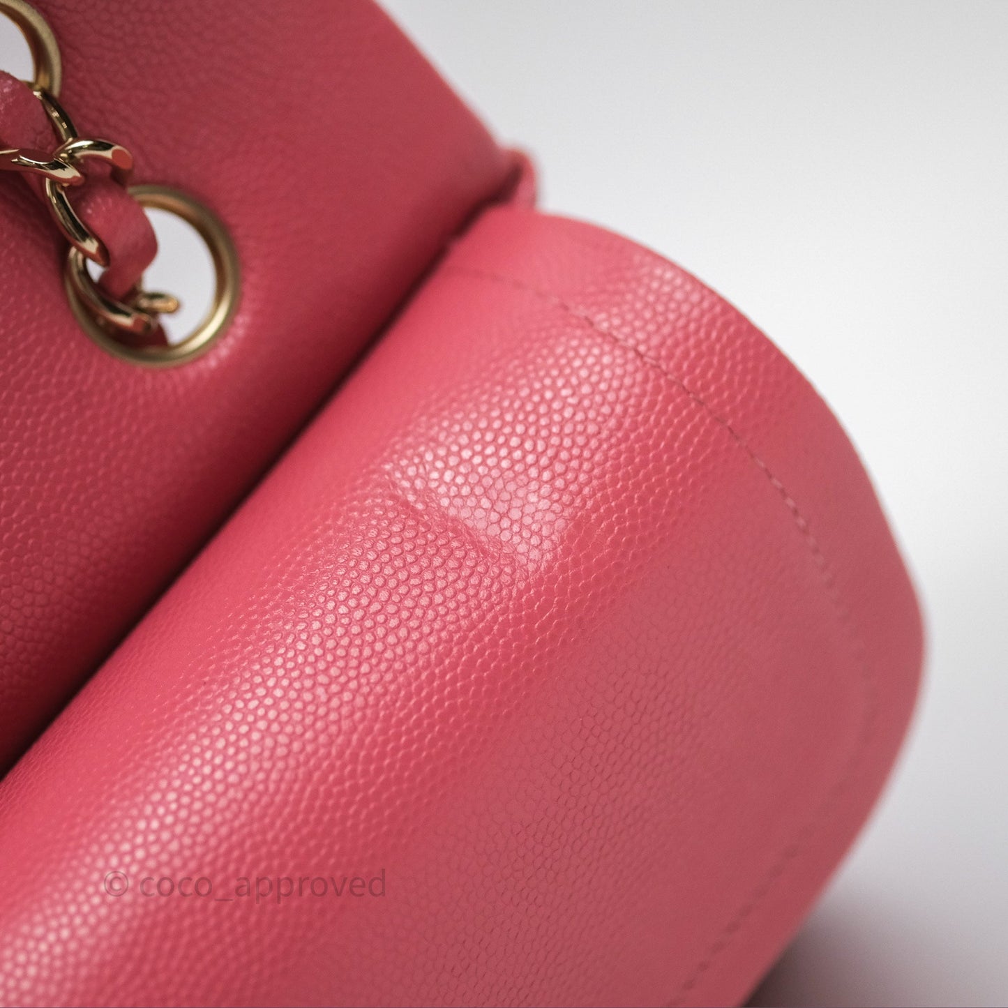 Chanel Classic M/L Medium Flap Quilted Pink Caviar Gold Hardware