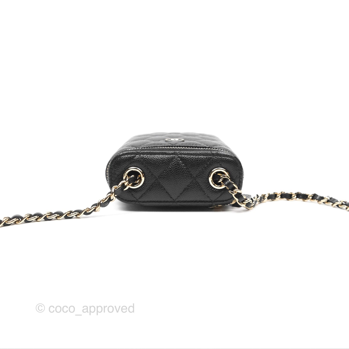 Chanel Classic Mini Vanity With Chain Black Caviar Gold Hardware