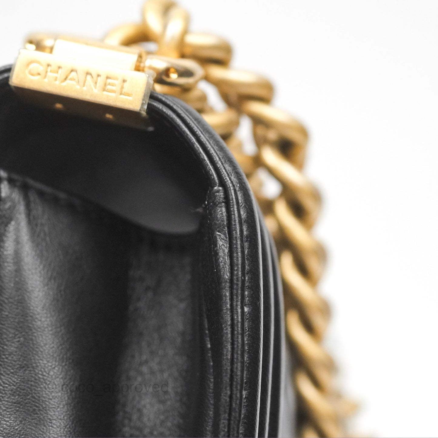 Chanel Small Boy Quilted Black Calfskin Gold Hardware