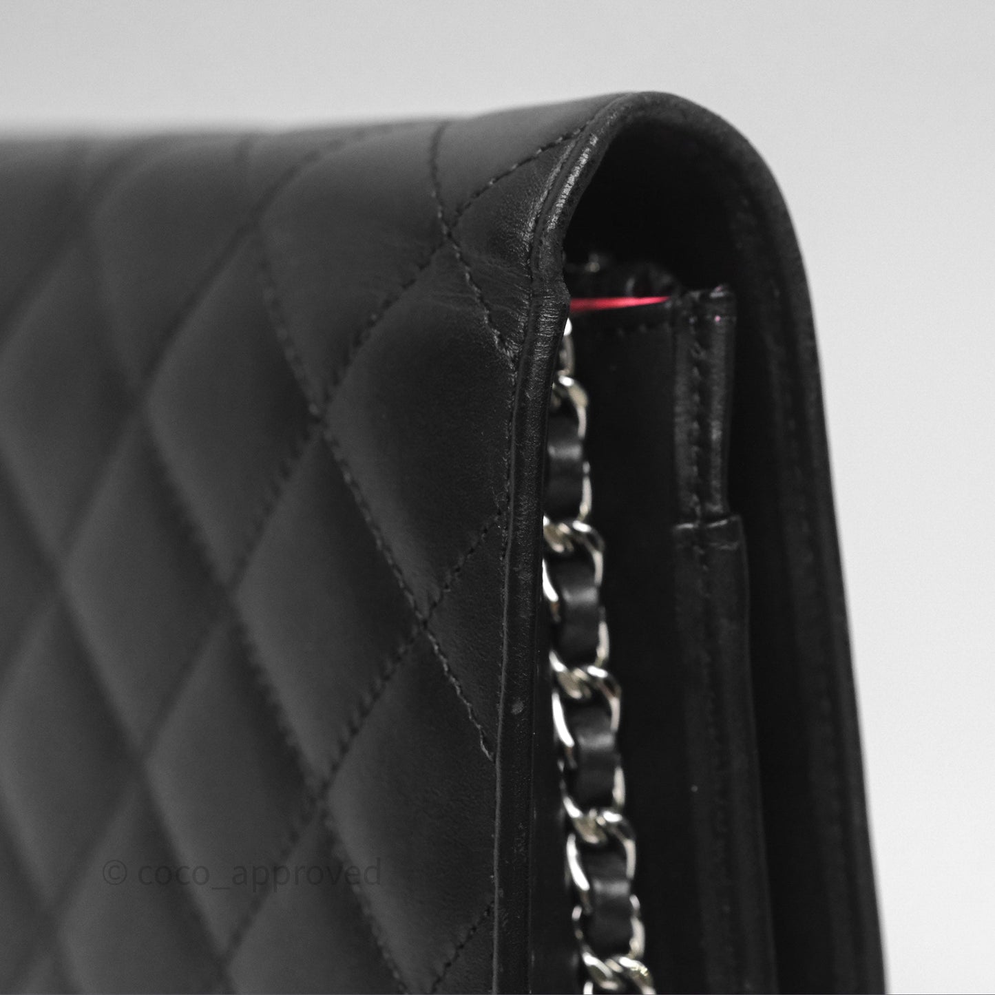 Chanel Quilted Wallet on Chain WOC Cambon Black Calfskin Silver Hardware