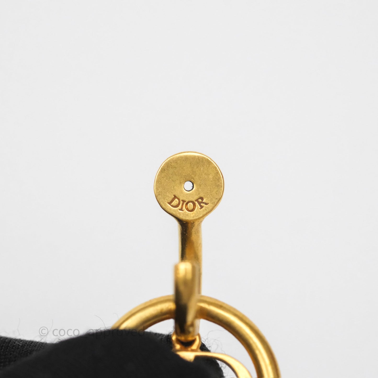 Dior 30 Montaigne Pearl Drop Earrings Aged Gold Tone