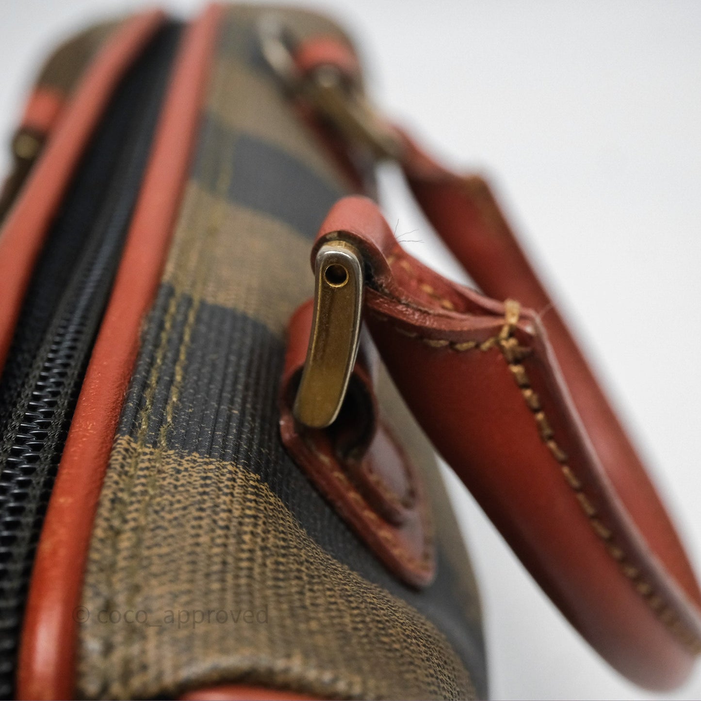 Fendi Mini Vintage Striped Boston Bag