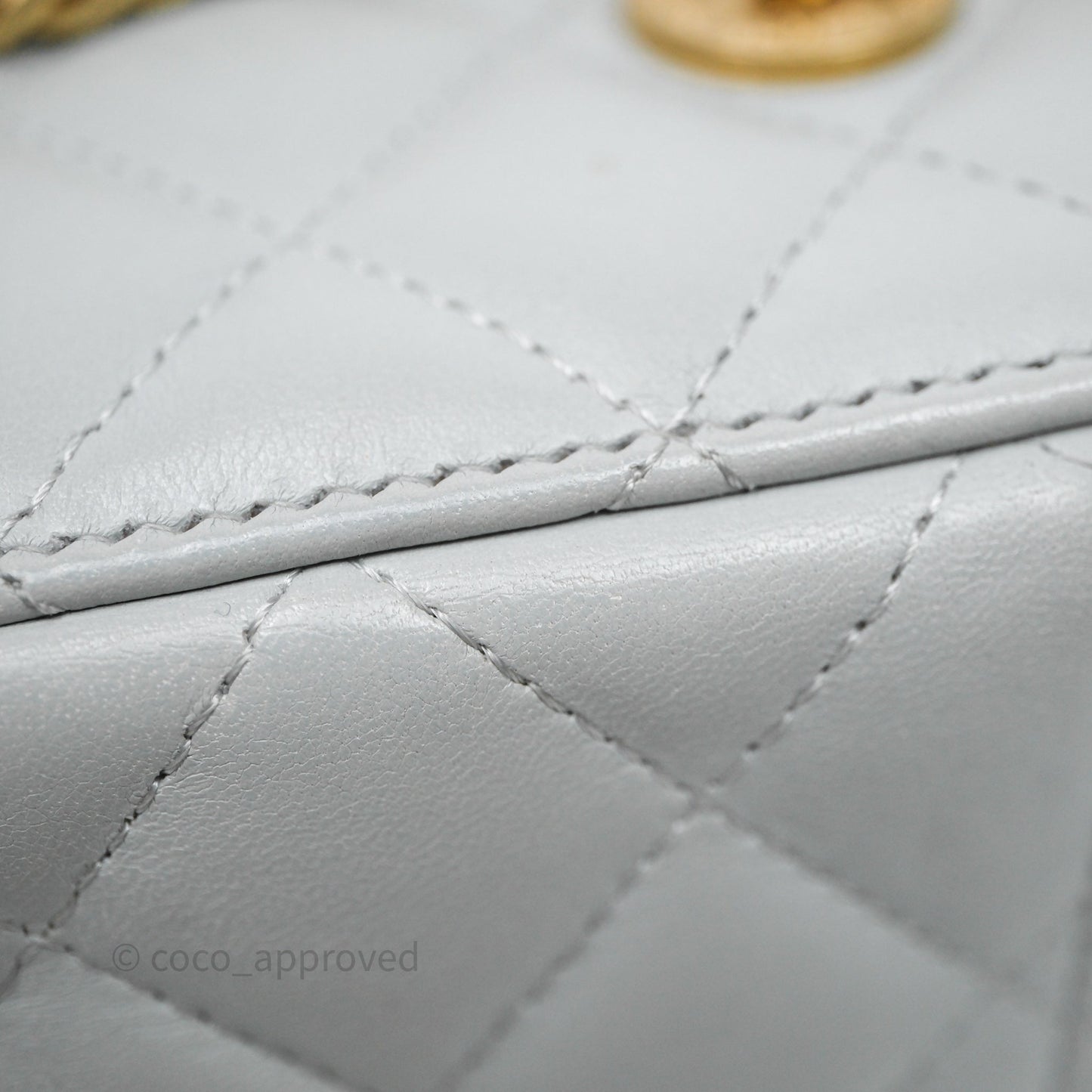 Chanel Coco Chain Vanity Blue Lambskin Gold Hardware