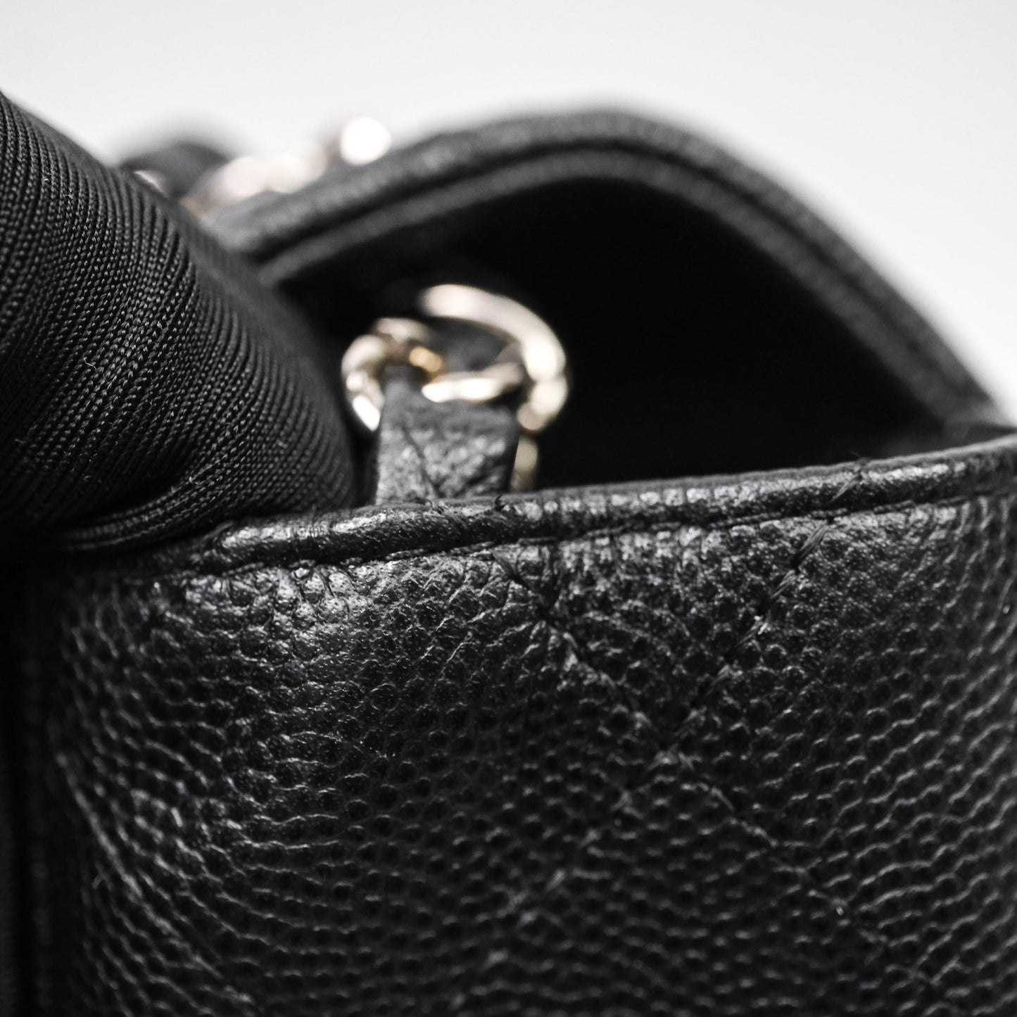 Chanel Mini Square Quilted Black Caviar Silver Hardware