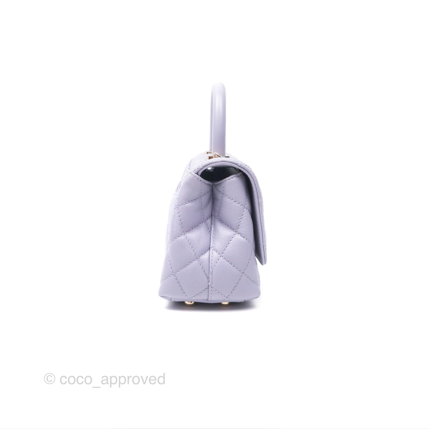 Chanel Mini Coco Handle Lilac Caviar Gold Hardware