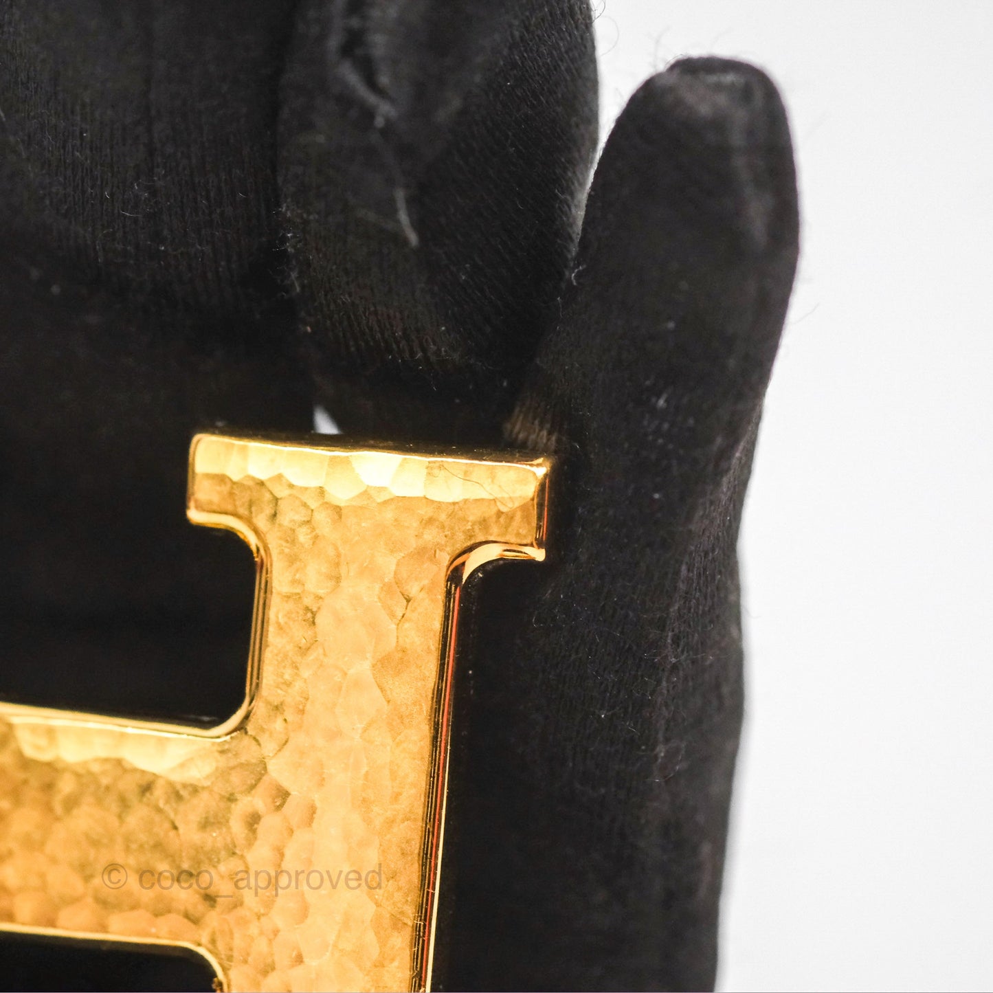 Hermès Martelee H Gold Belt Buckle & Reversible Noir/Gold Togo