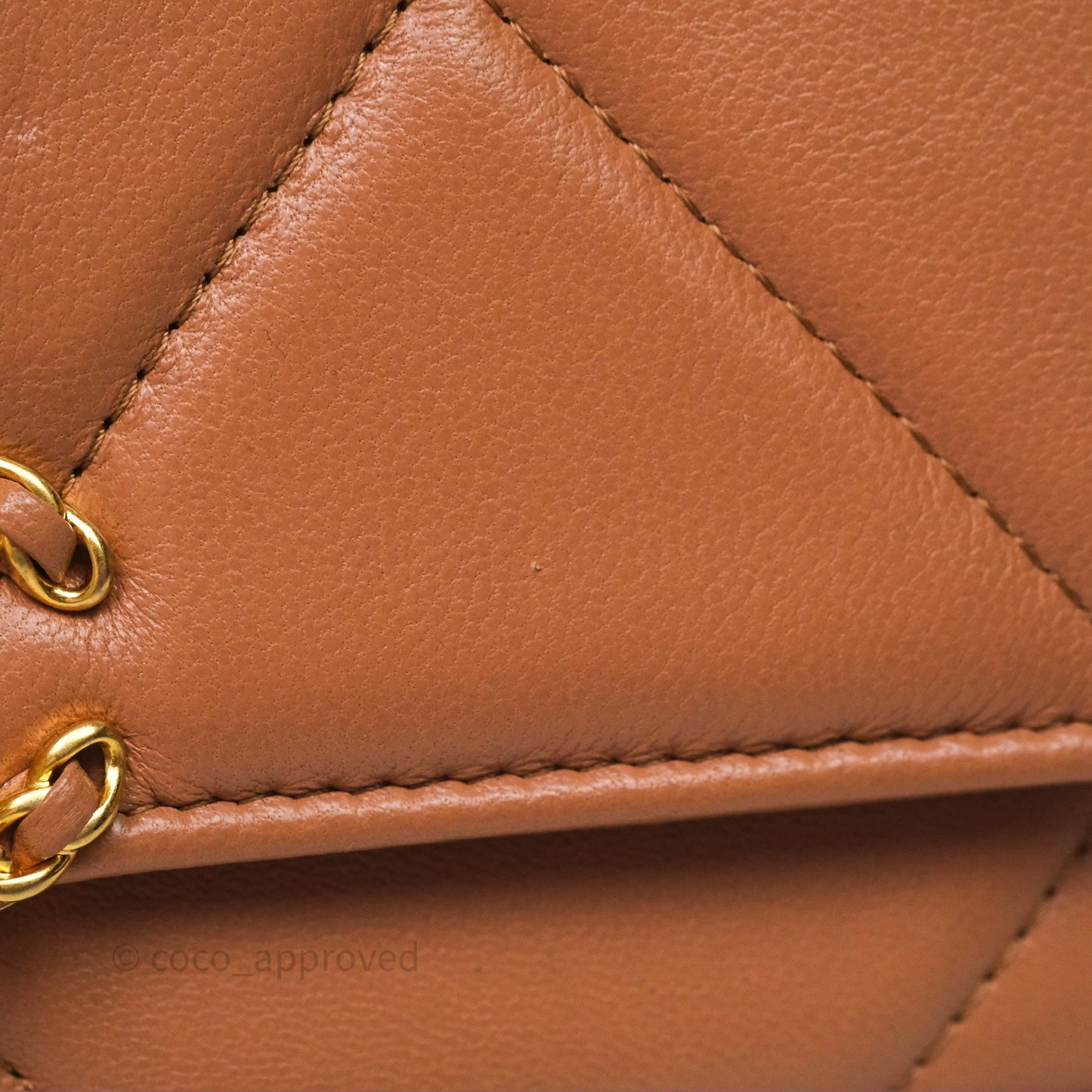 Chanel 19 Wallet on Chain WOC Dark Beige Caramel Lambskin Mixed Hardware