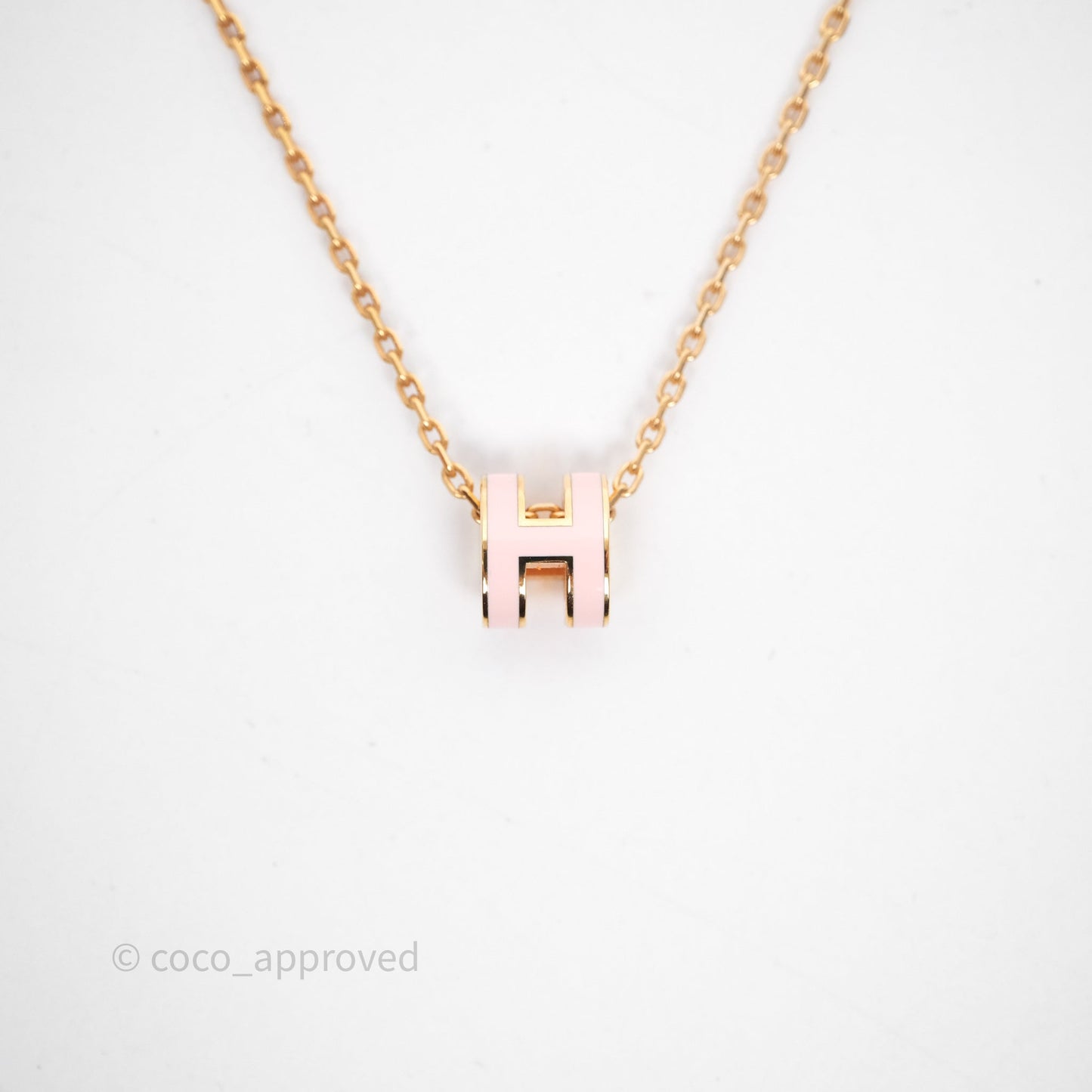Hermès Mini Pop H Pendant Necklace Rose Dragee 5U Rose Gold Hardware